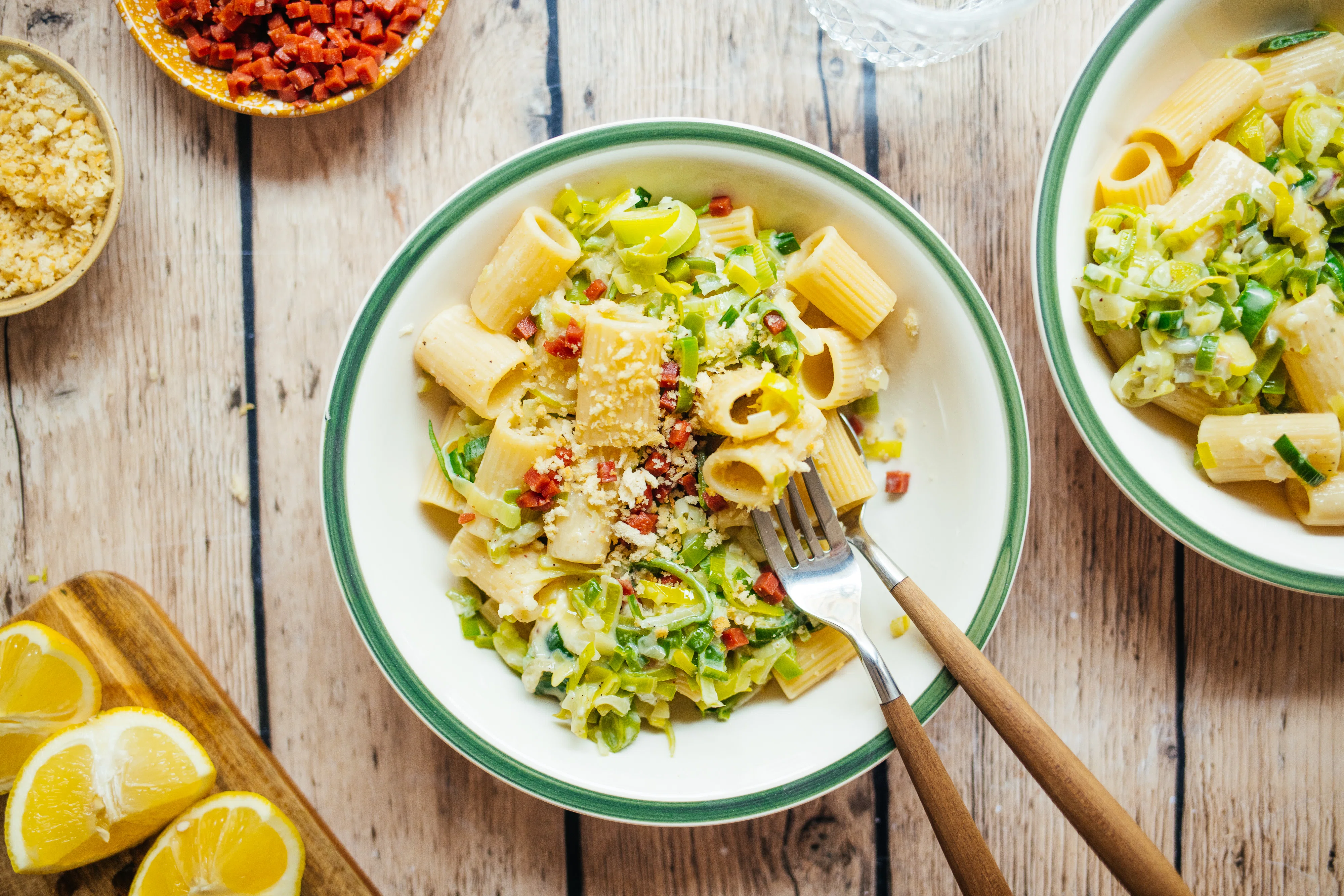 Karamellisierte Lauch-Pasta