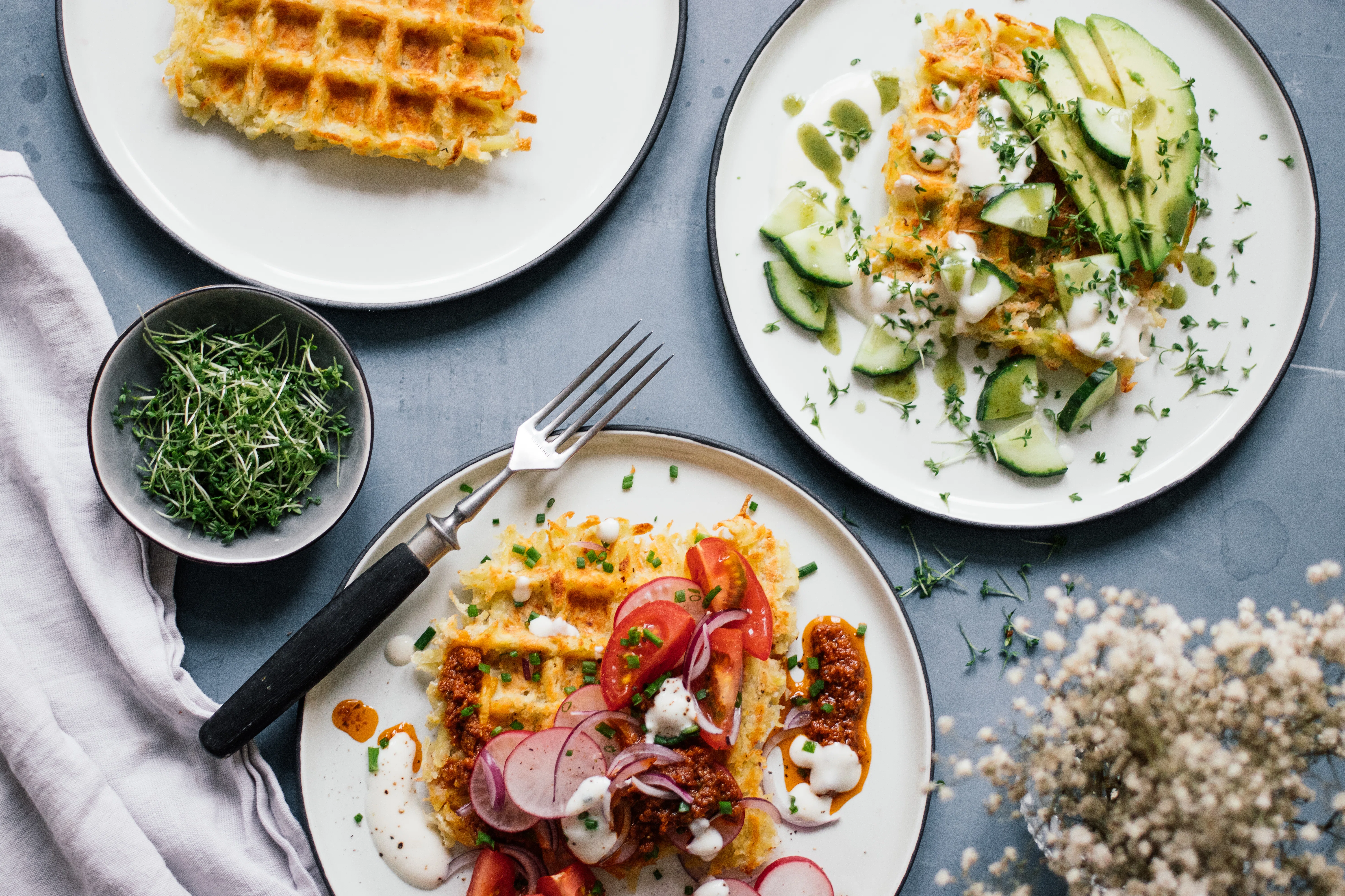Vegan Crispy Potato Waffles