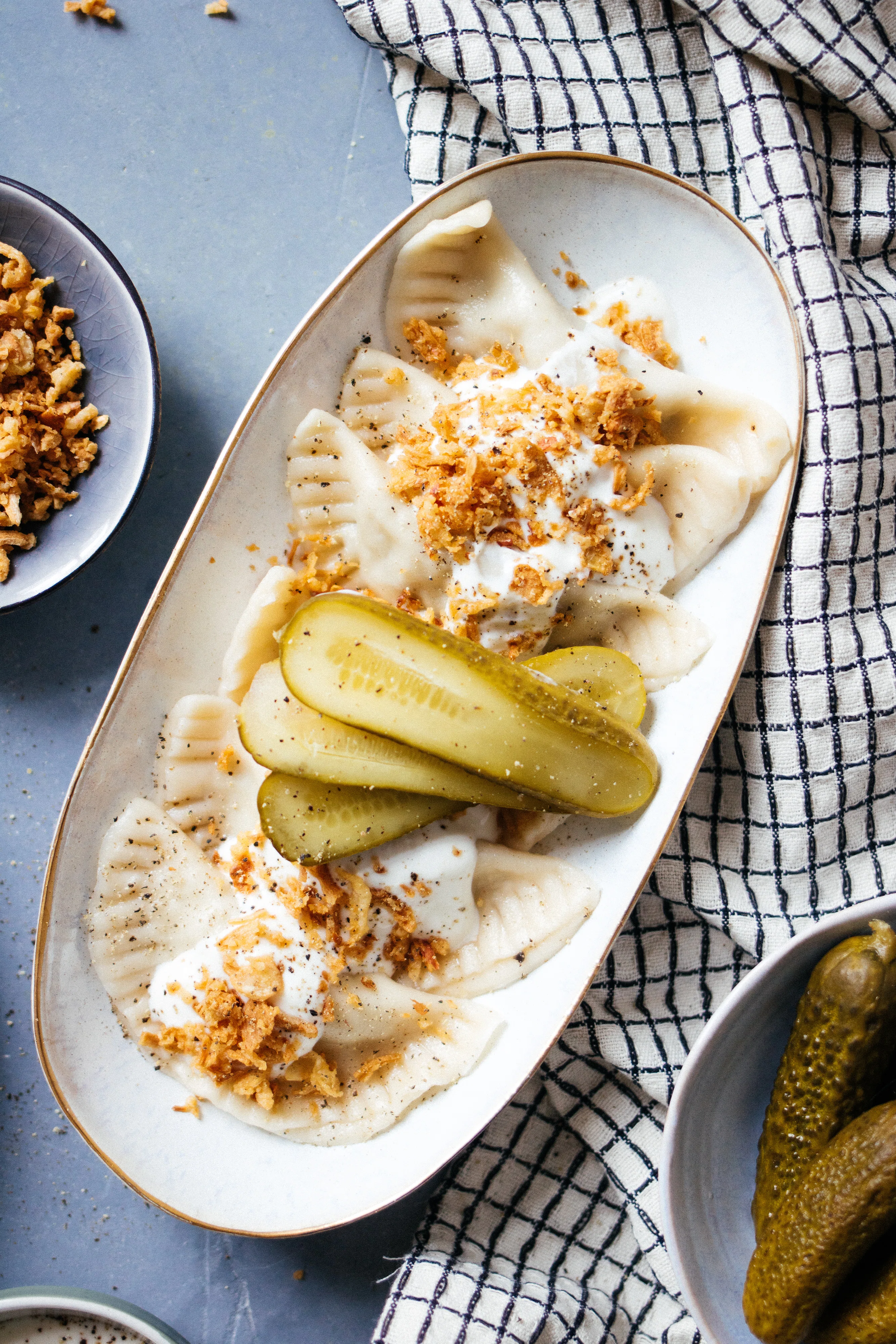 R365 Vegan pierogies with sauerkraut & mushrooms