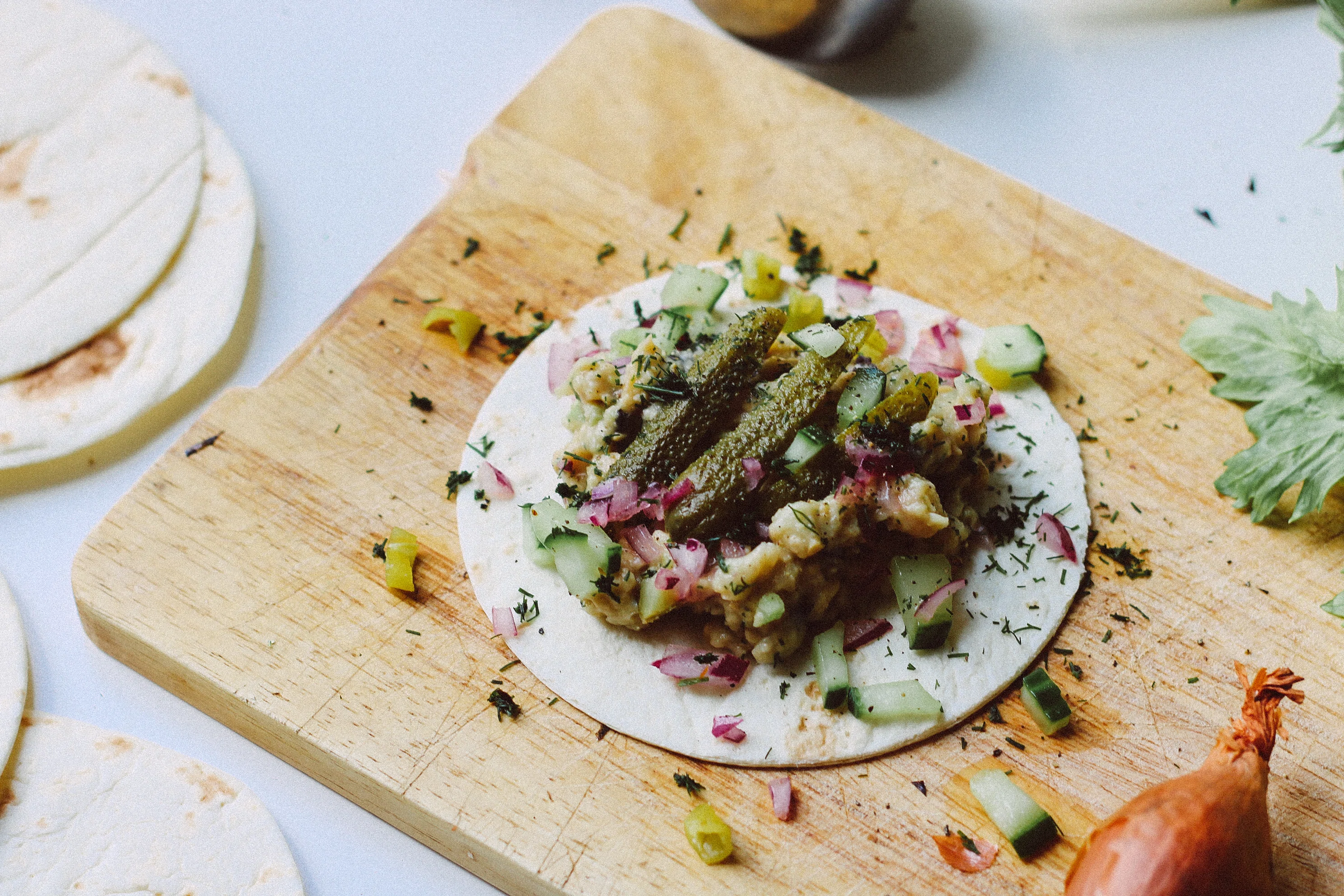 Veganer Kichererbsen-„Thunfisch“-Taco
