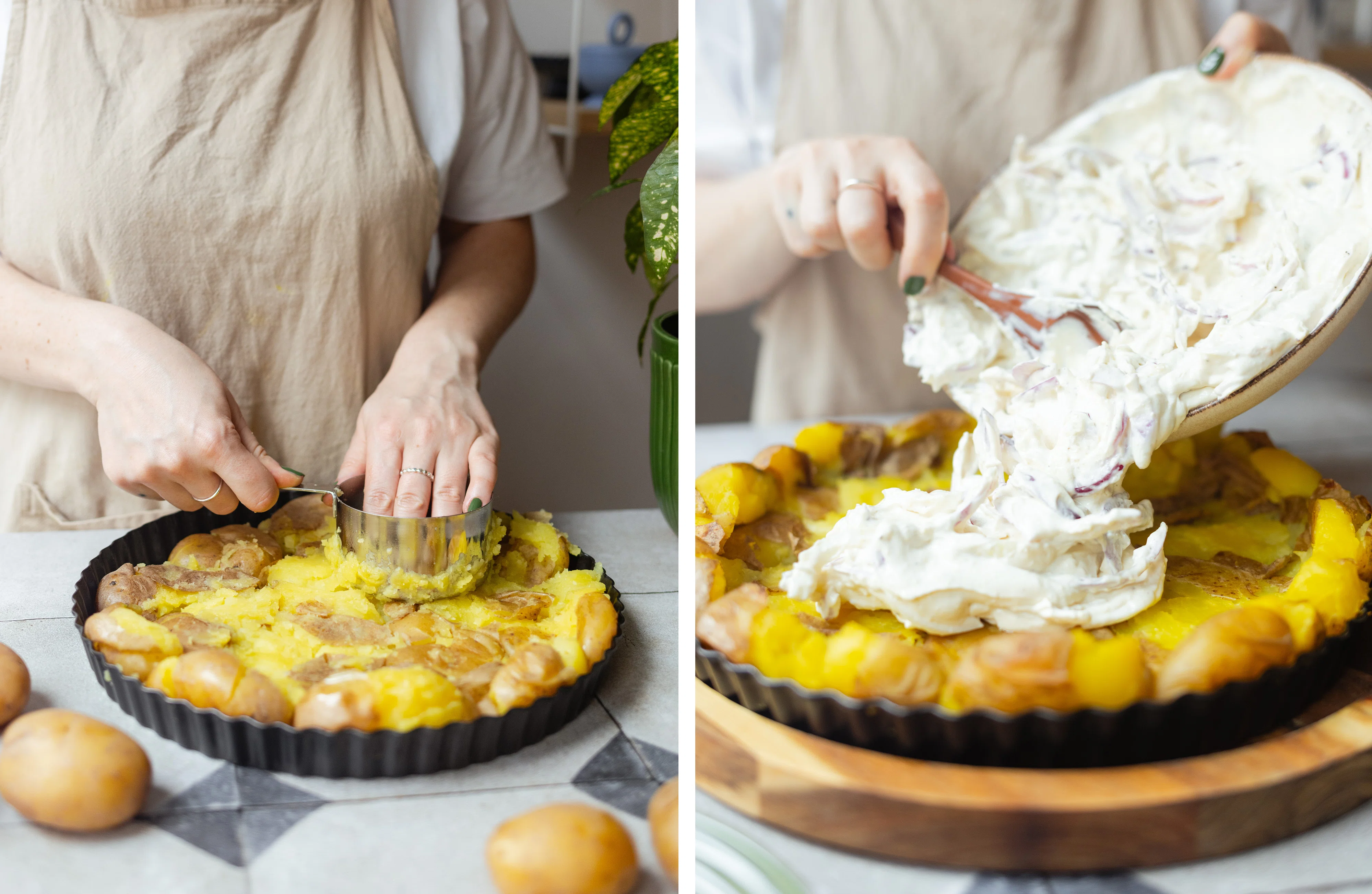 R956 Smashed Potato Onion Tarte