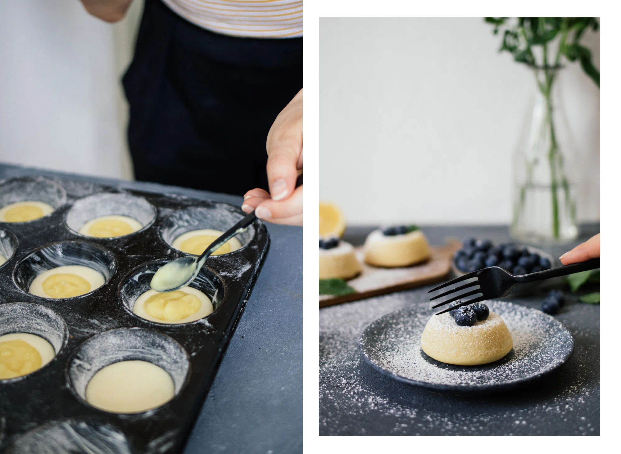 R297 1 dough, 3 desserts: Vegan poke cake, lemon muffins & lava cake