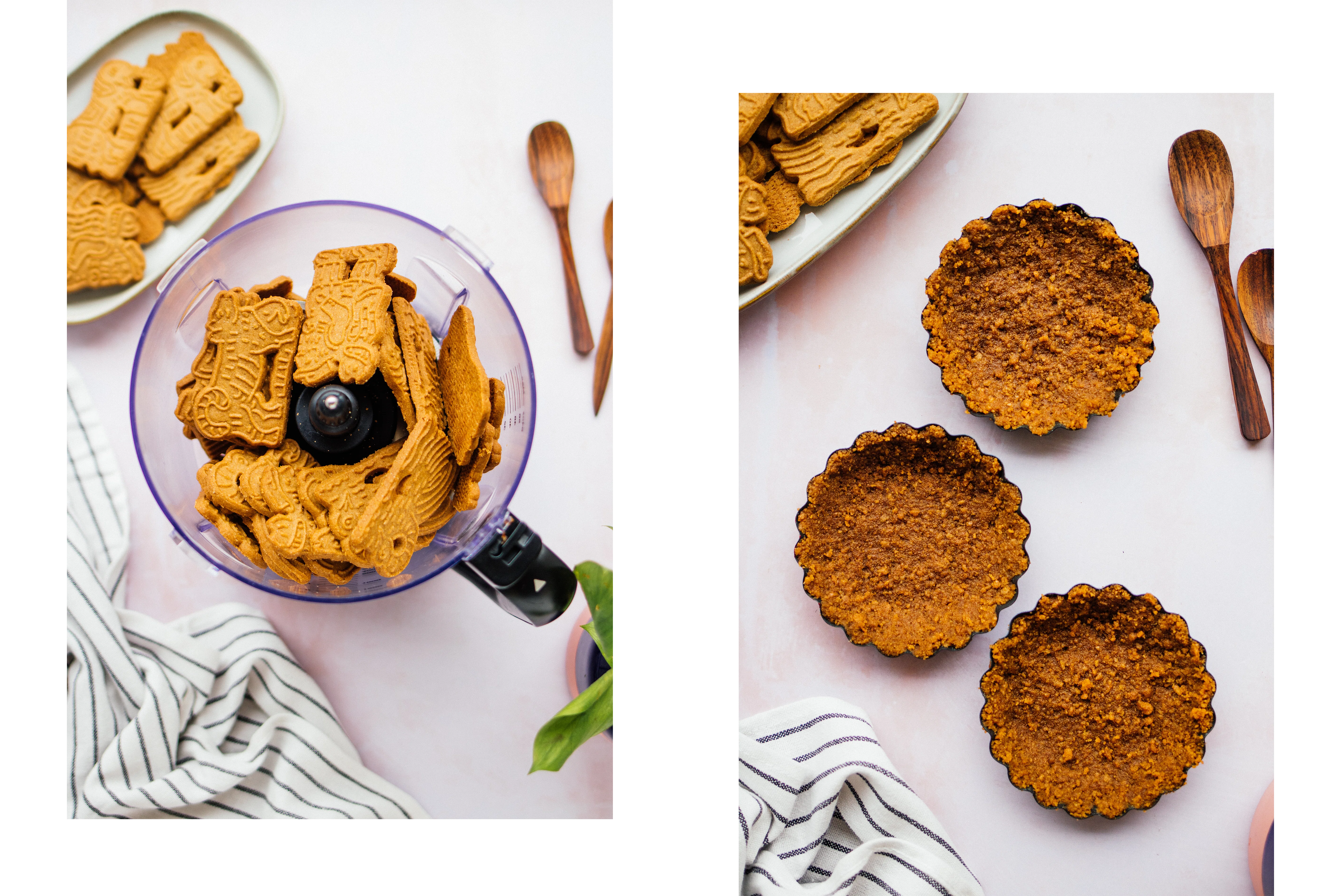 R482 Vegane Spekulatius-Tarts mit Vanillecreme (ohne Backen)