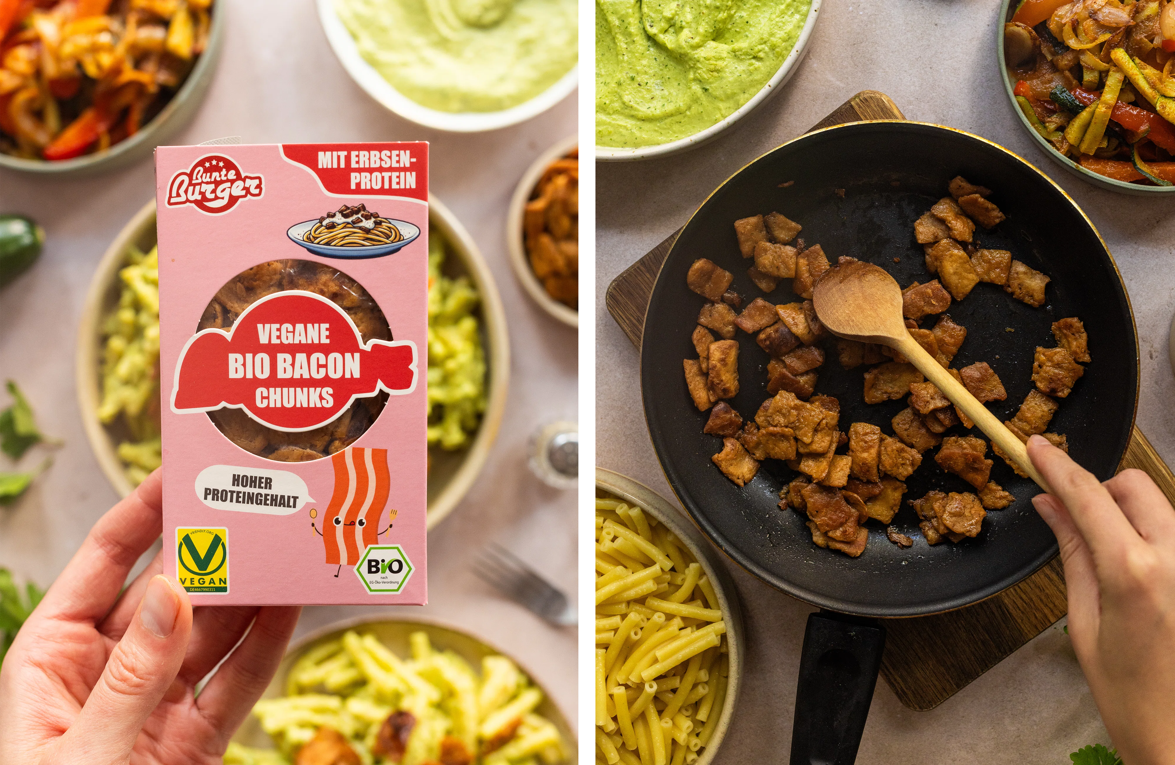 R969 – Bunte Burger – Vegan Summery Mac ‘n’ Cheese with Bacon