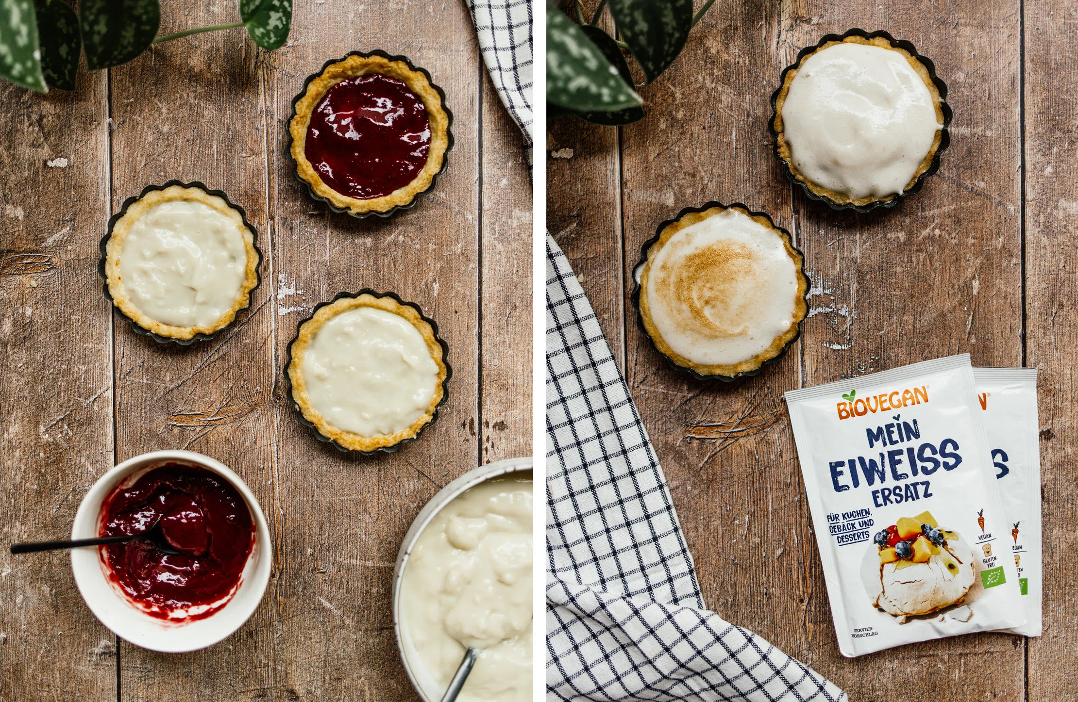 R734 Vegane Tartelettes mit Marmeladen-Pudding-Füllung