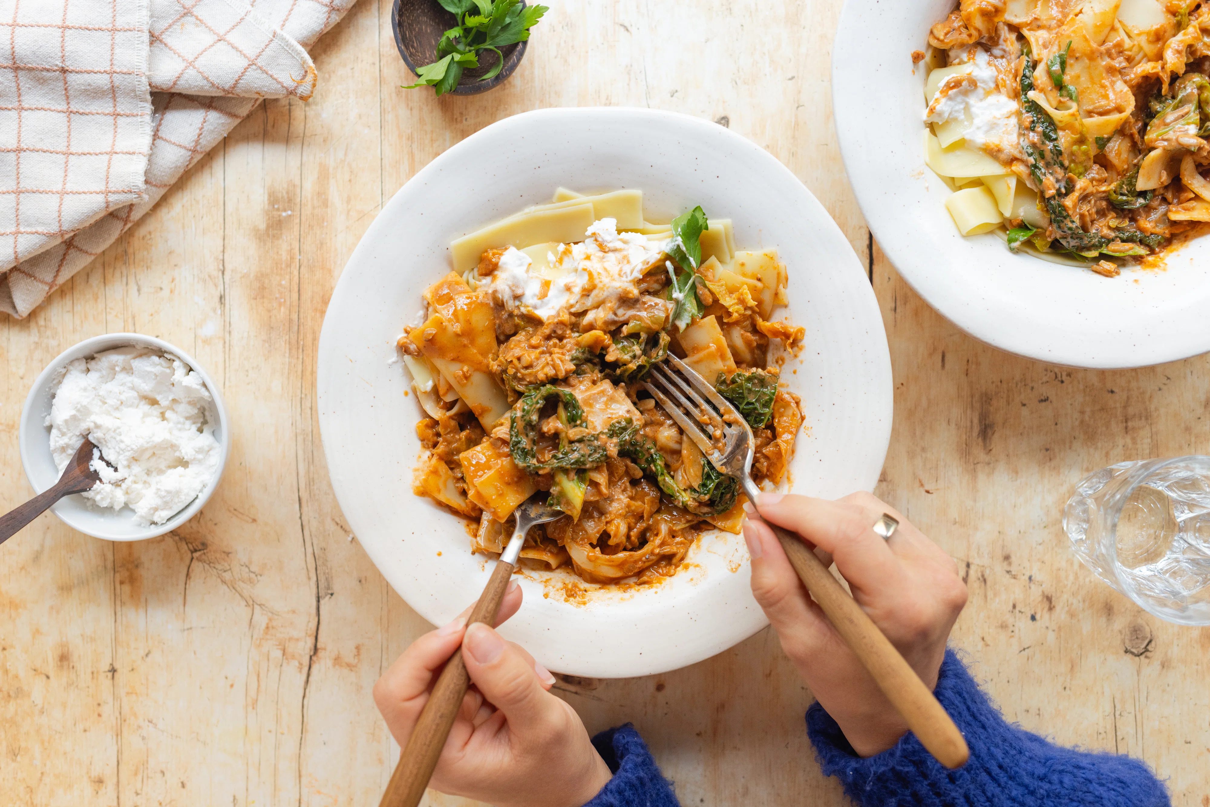 Vegane Kohlrouladen-Pasta 