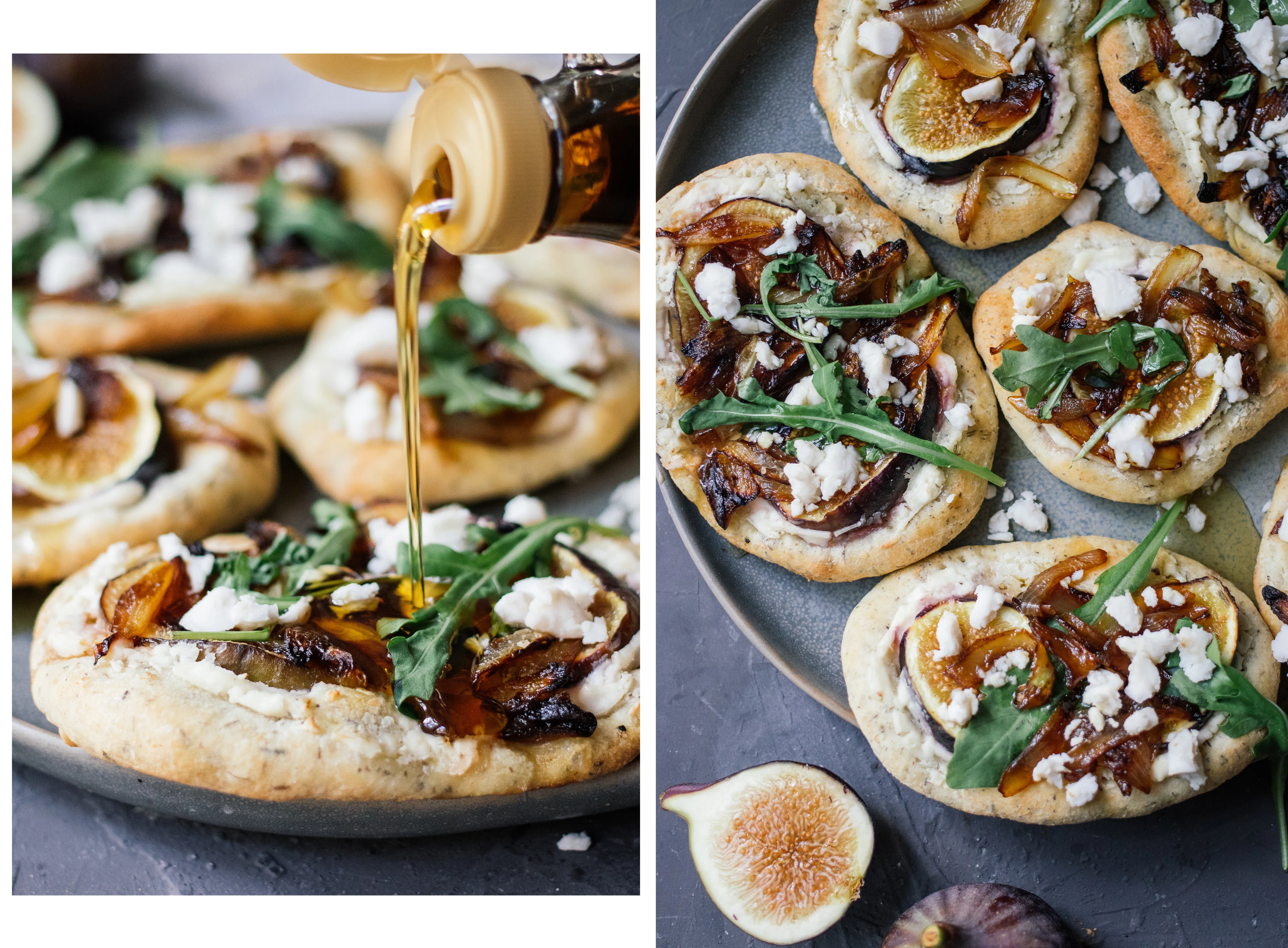 R535 Vegane Flatbread Minipizza mit Feigen und Balsamico-Zwiebeln