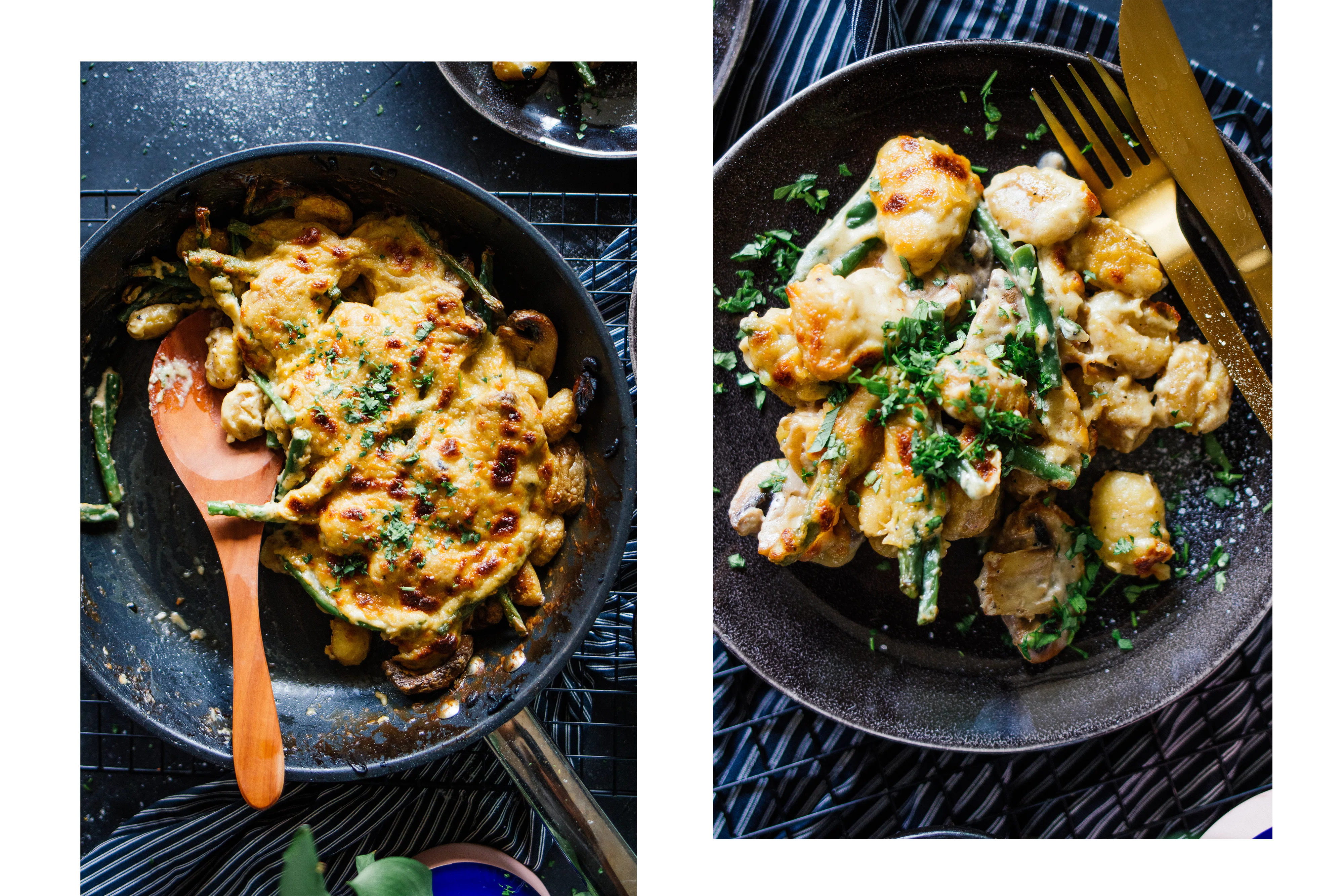 R572 Pan-Fried Gnocchi with Nooch Cheese Sauce