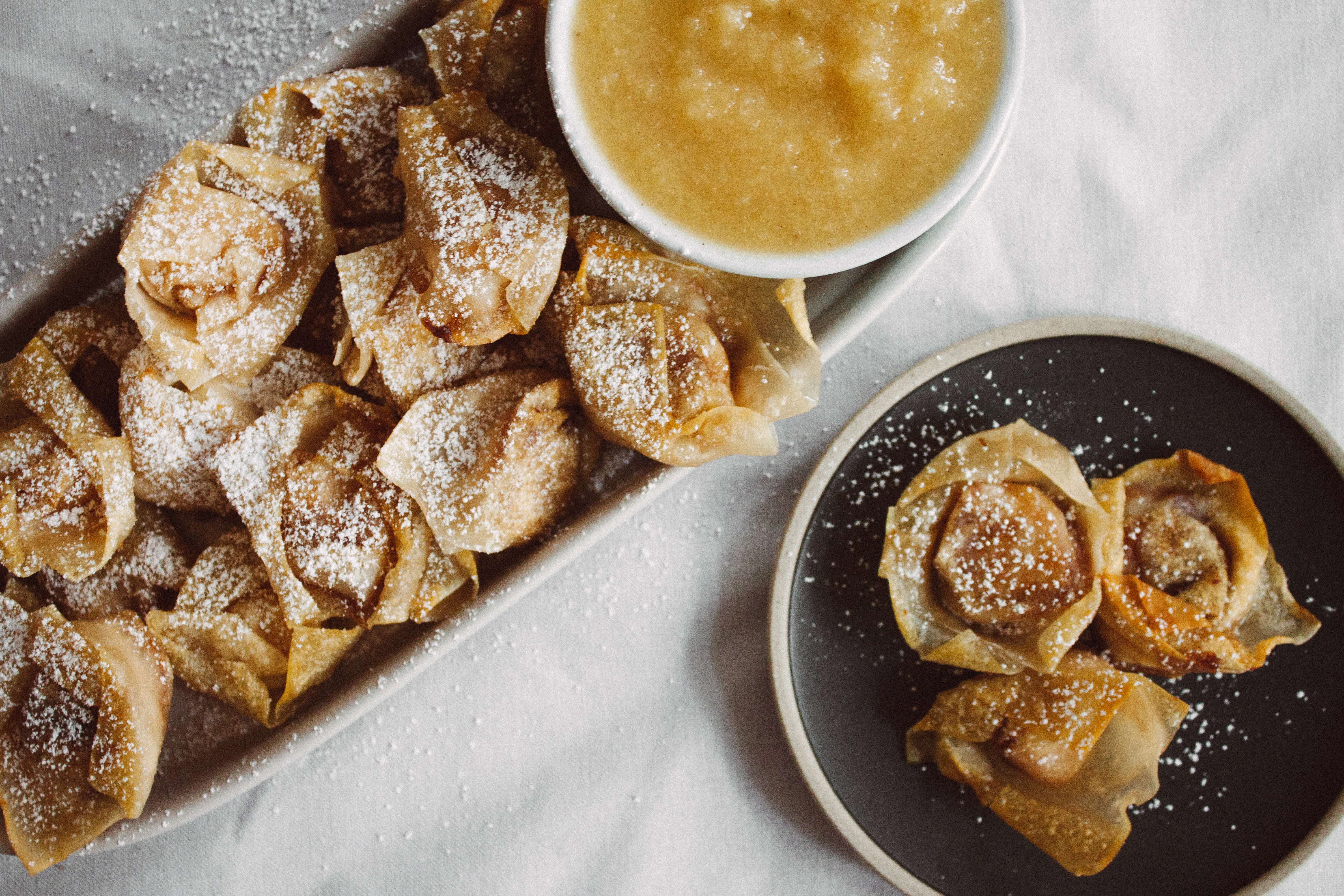 Sweet Wontons with Pineapple & Mango Dip