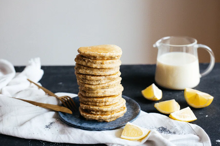 R456 Vegan Lemon Poppy Seed Pancakes with Oats
