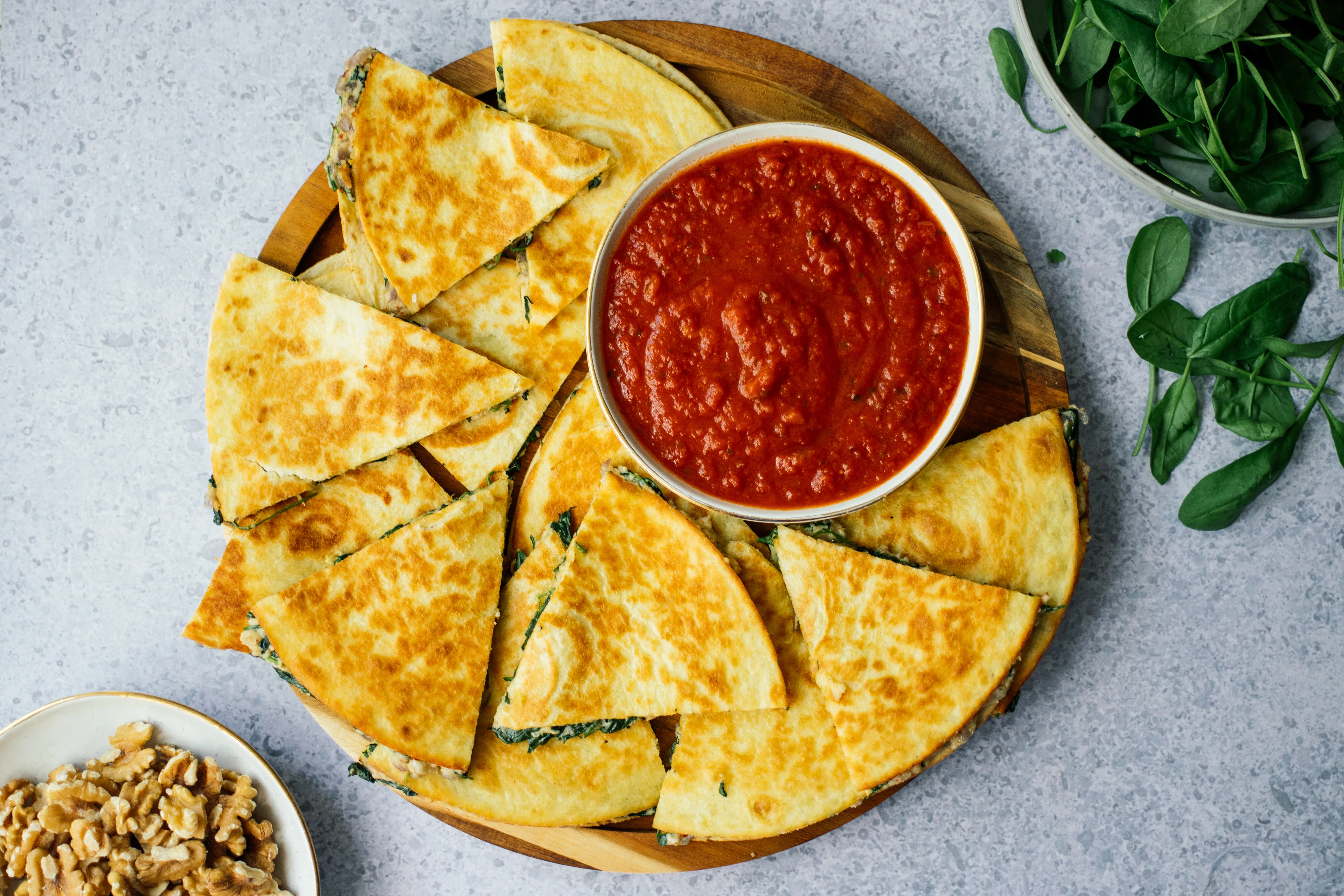 Vegane Spinat-Quesadillas
