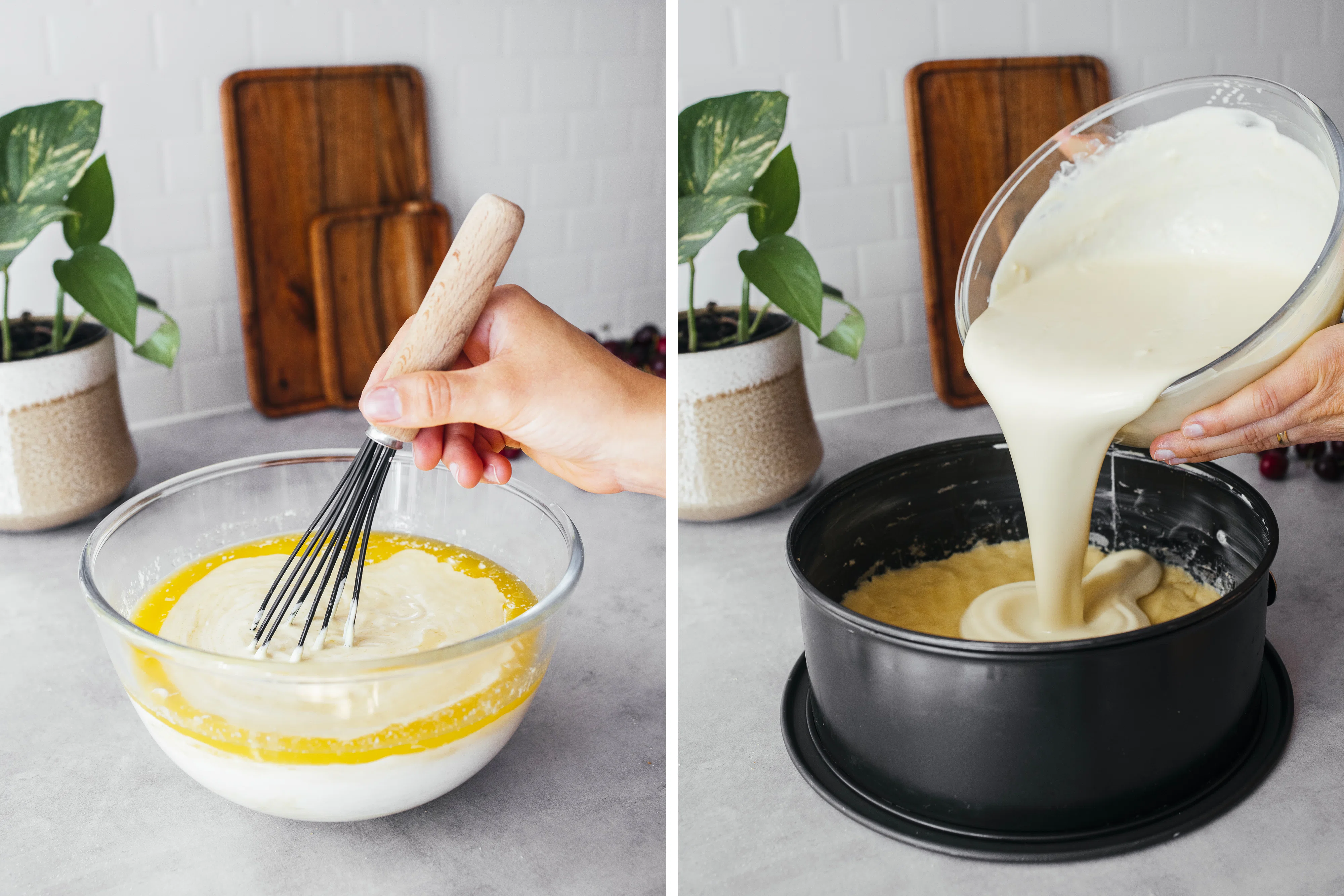 R828 Veganer Käsekuchen mit Kirschen