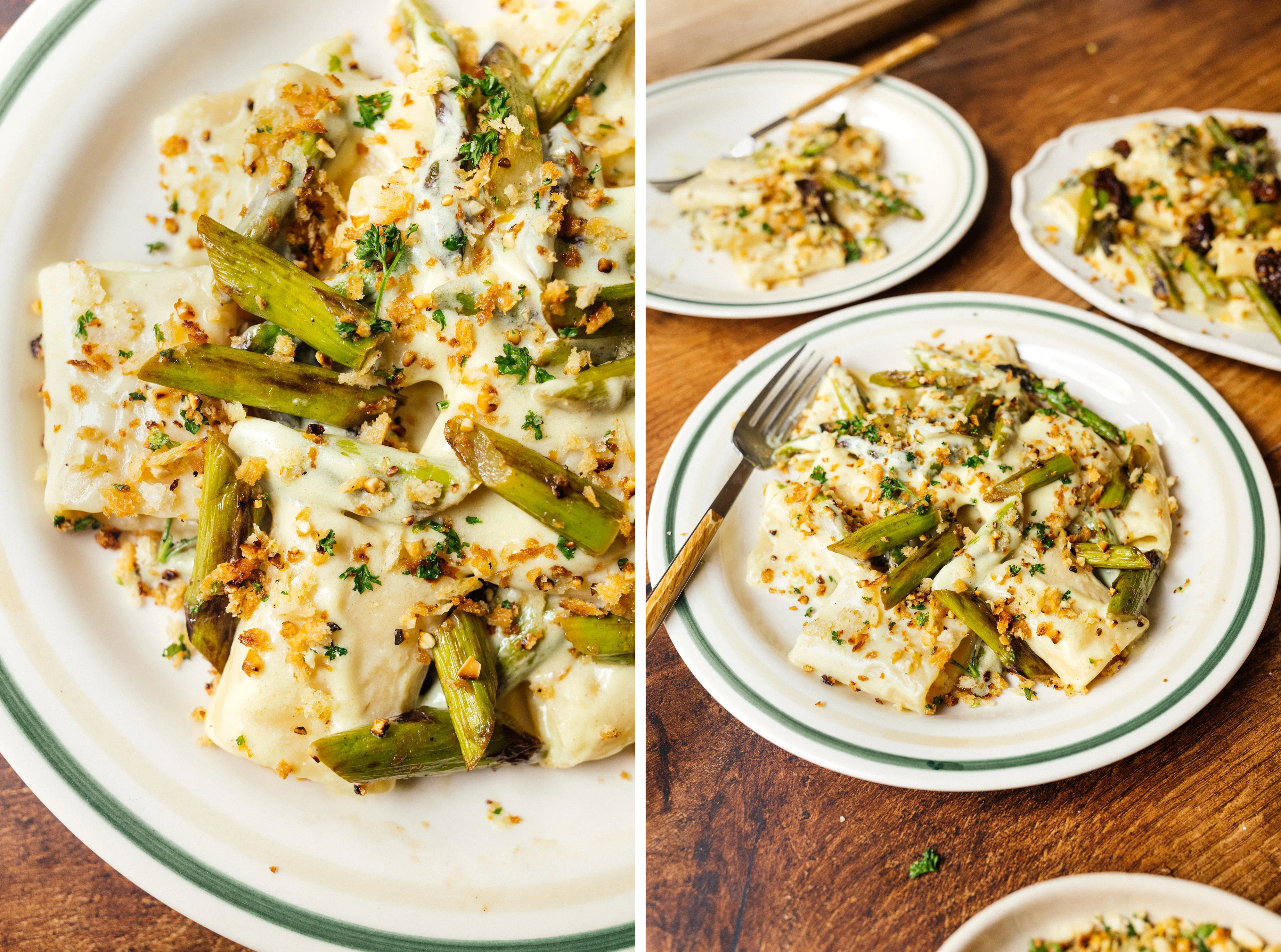 R895 Pasta Hollandaise mit Spargel und Speck