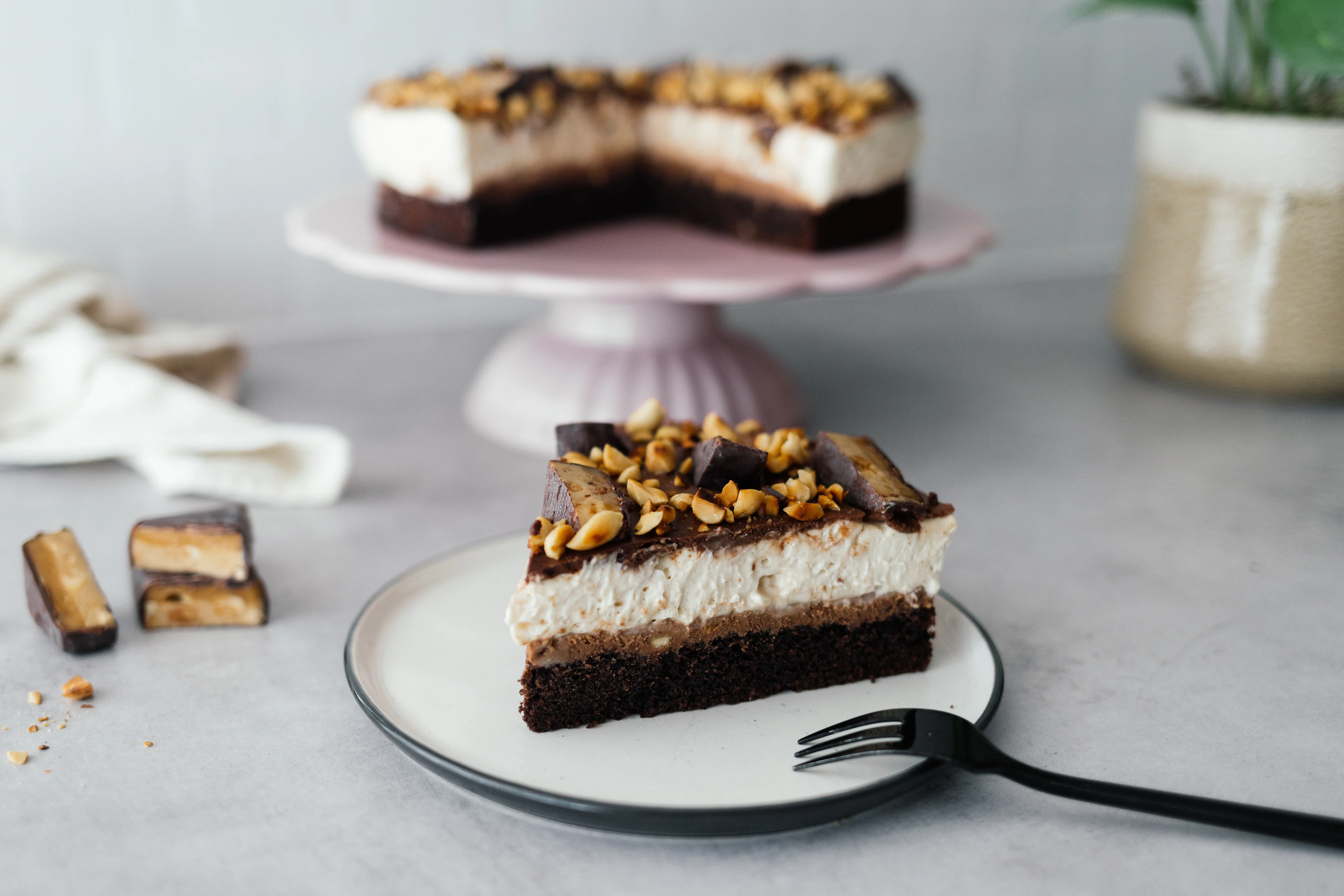 Vegane Snickers-Torte