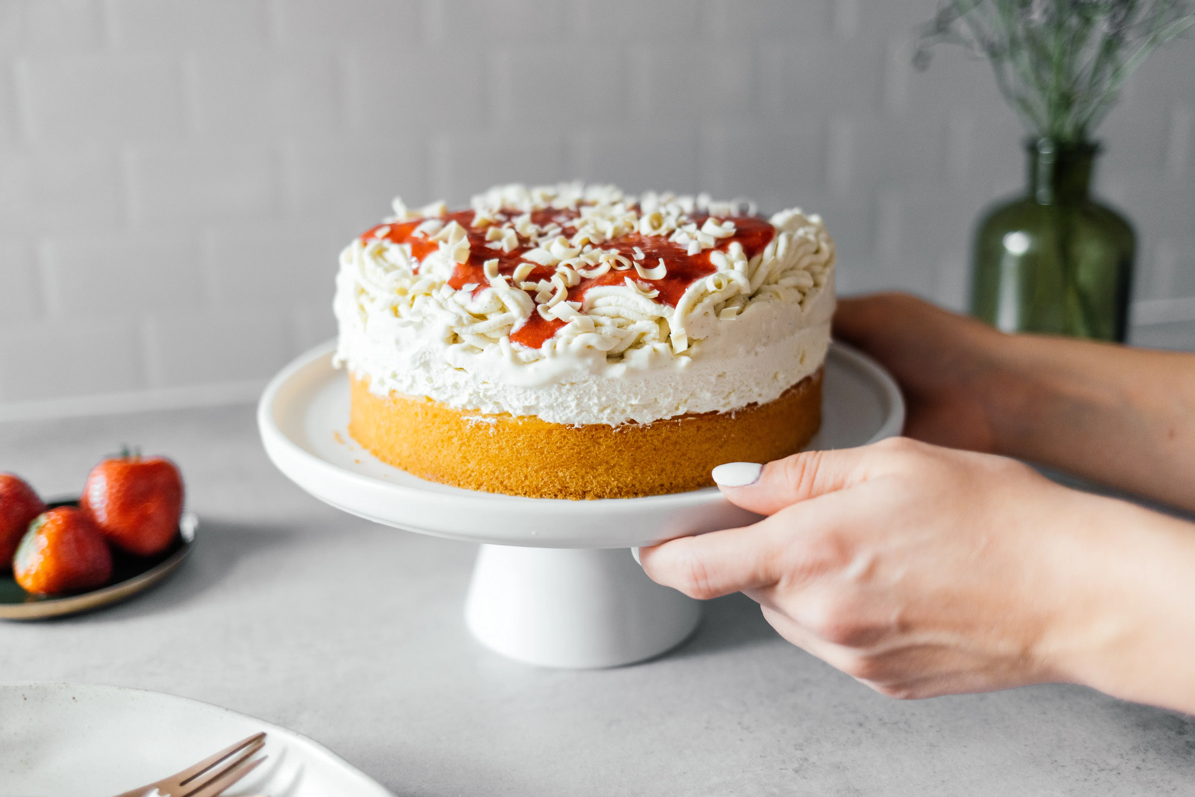 Vegane Spaghettieis-Torte