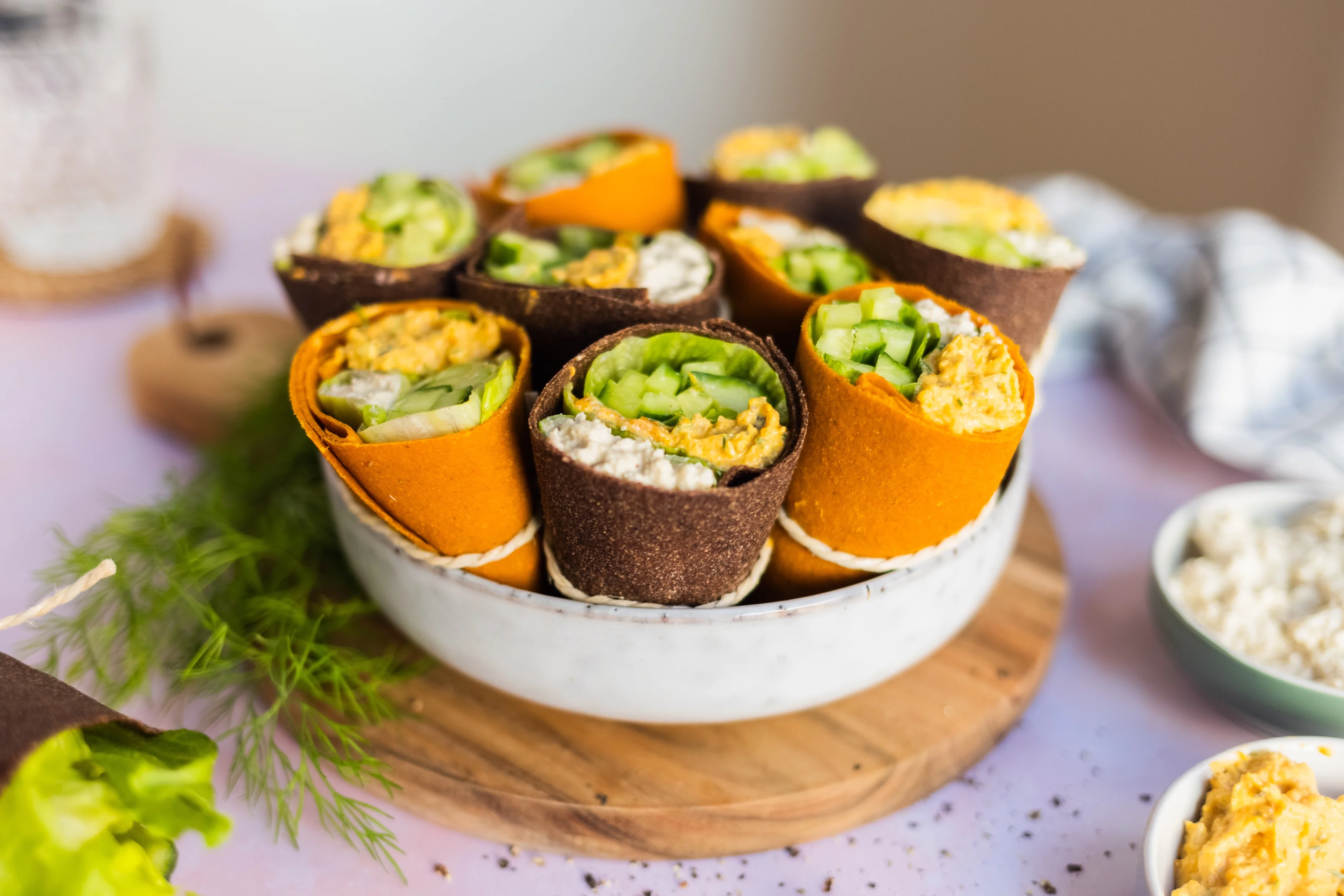 Wraps with Vegan Carrot Lox Spread