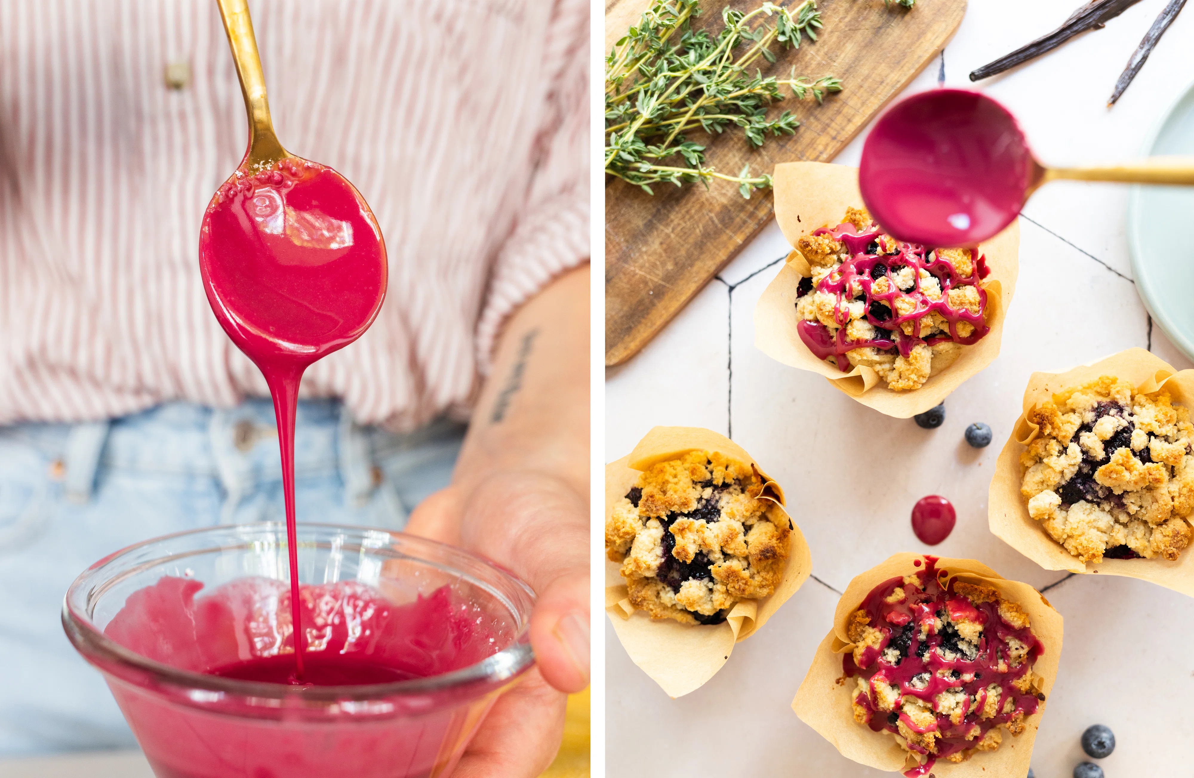 R384 -Vegan blueberry muffins with crumbles