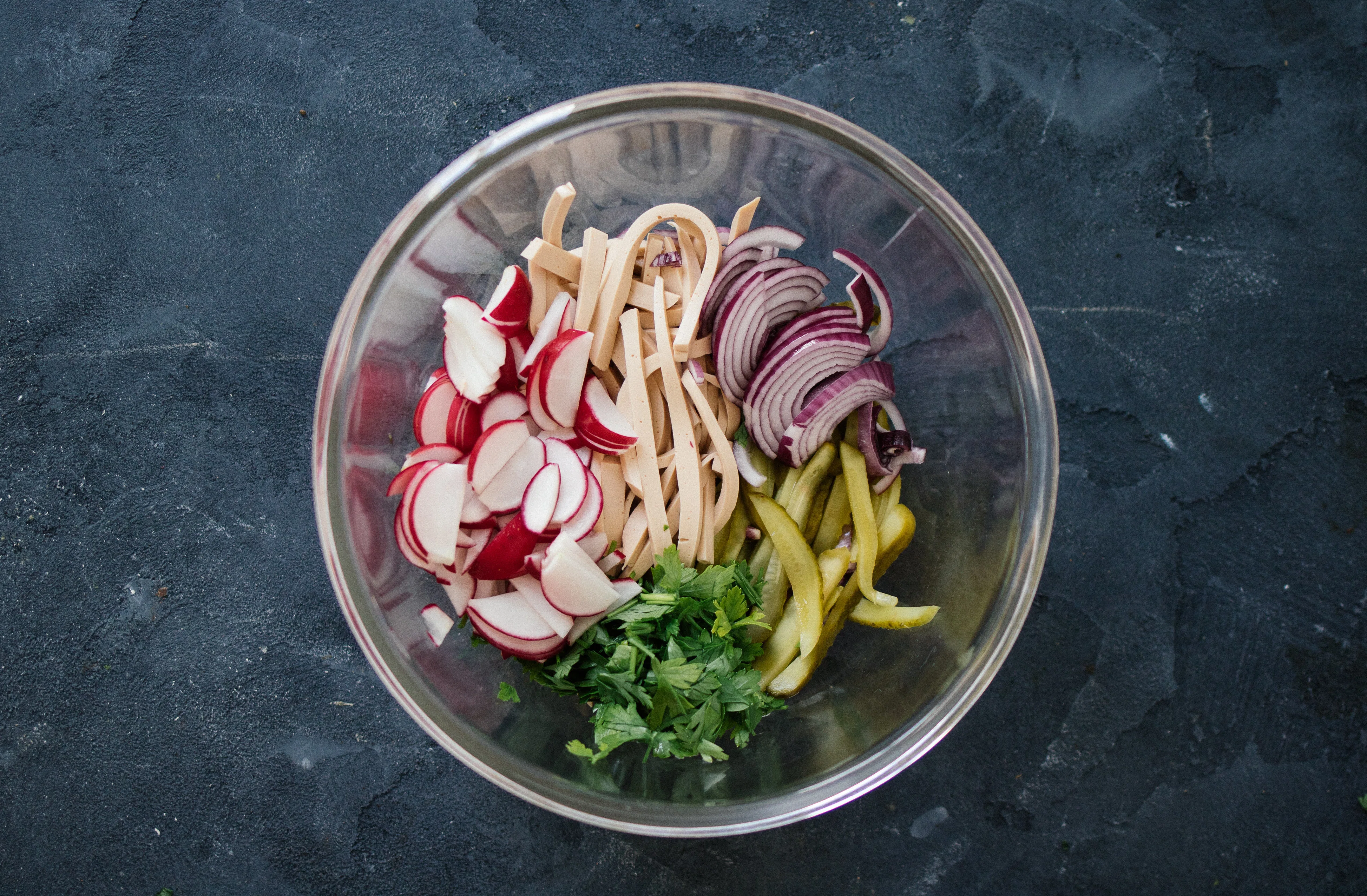 R290 German sausage salad with radishes