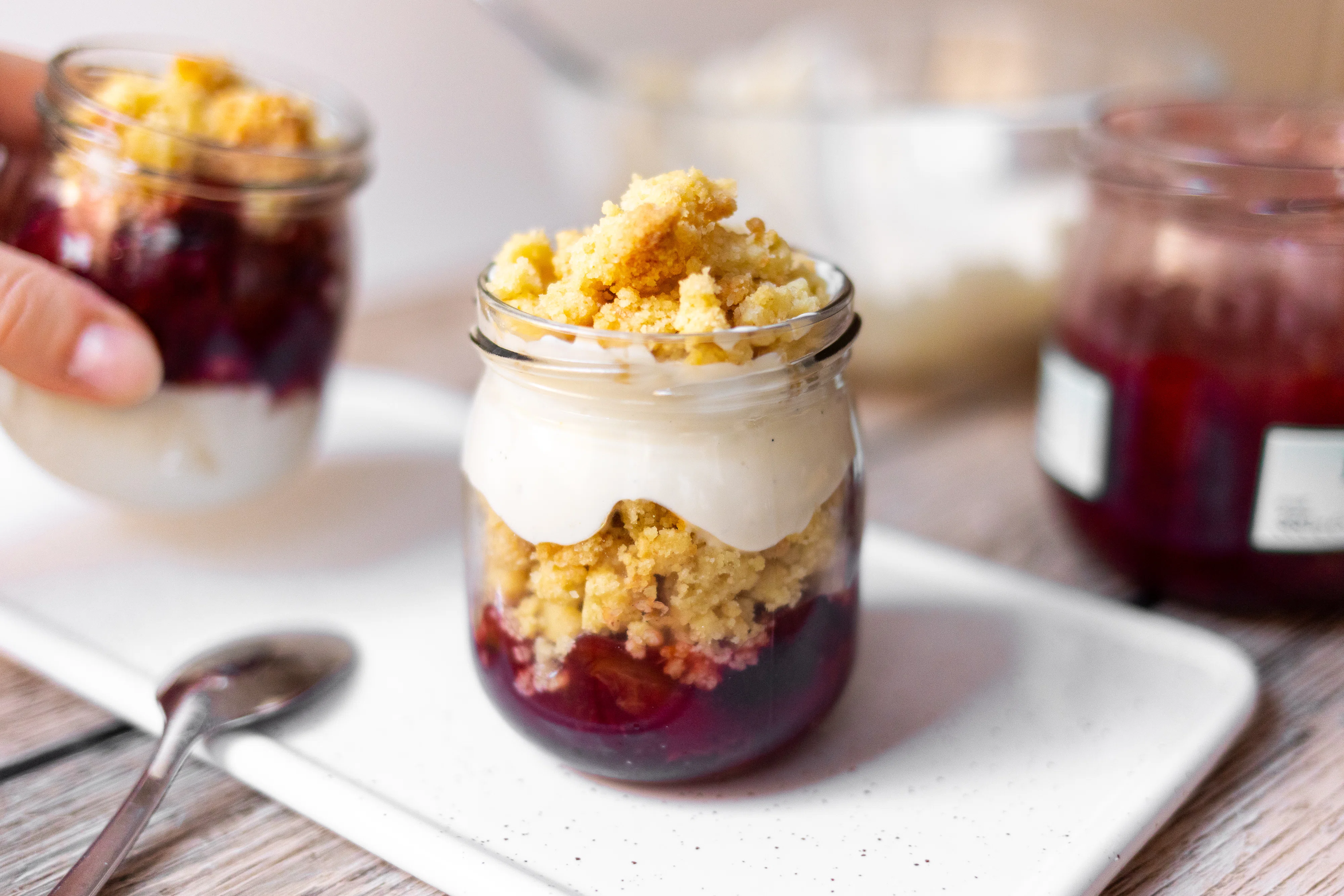 Veganer Pflaumenkuchen aus dem Glas