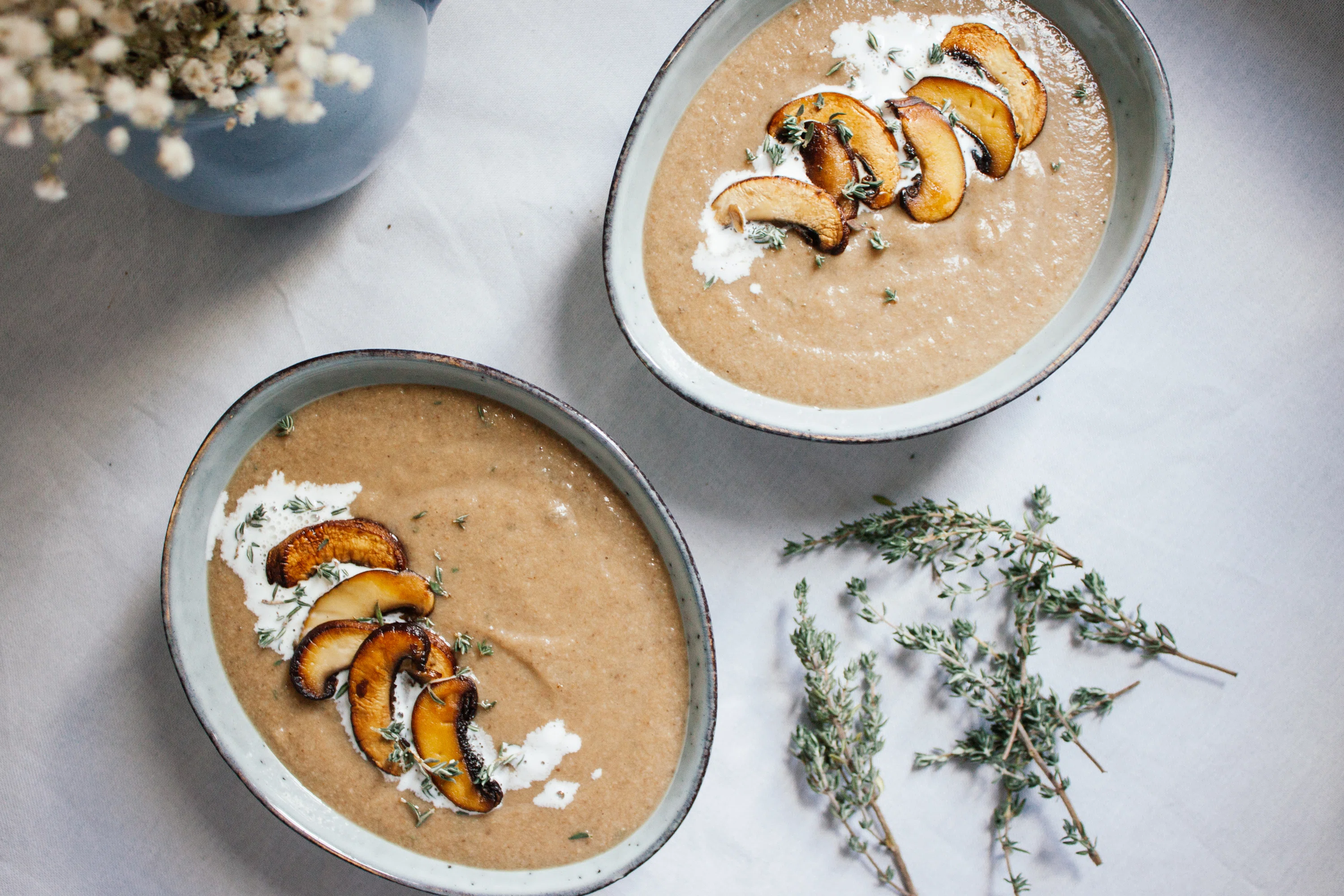 Vegane Cremige Pilzsuppe