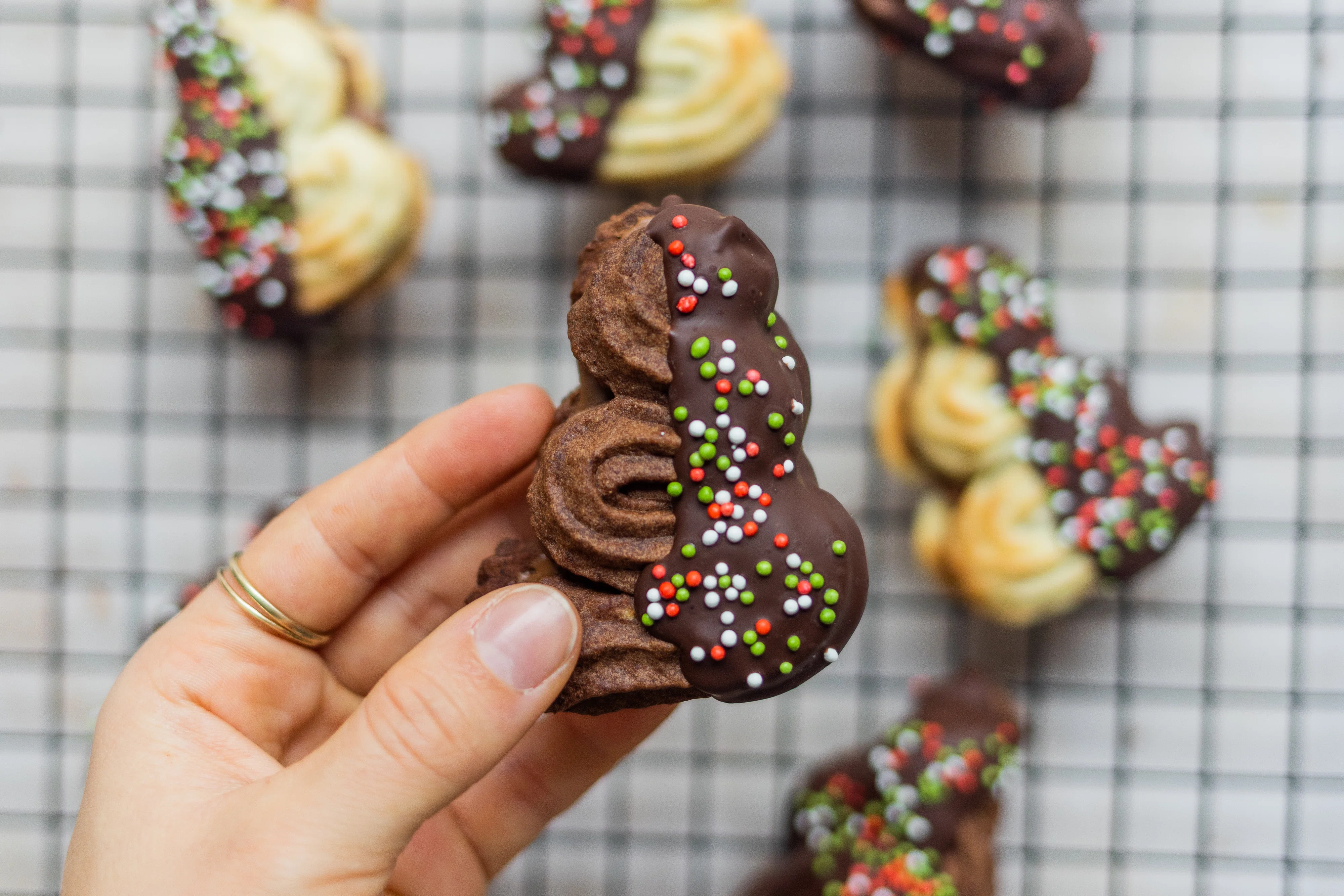 Vegan Christmas Spritz Cookies