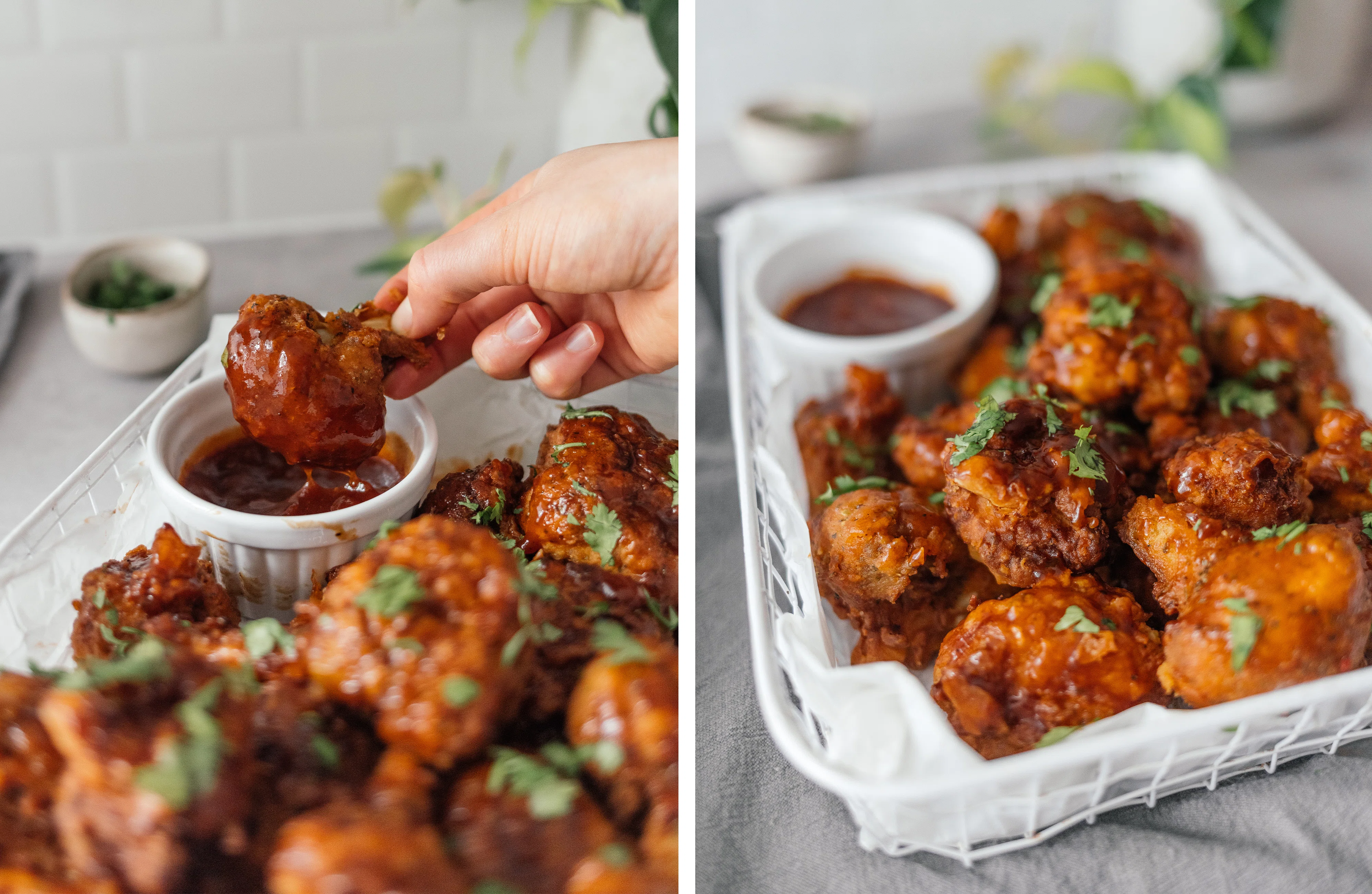 R154 Vegane Buffalo „Chicken“ Wings aus Blumenkohl