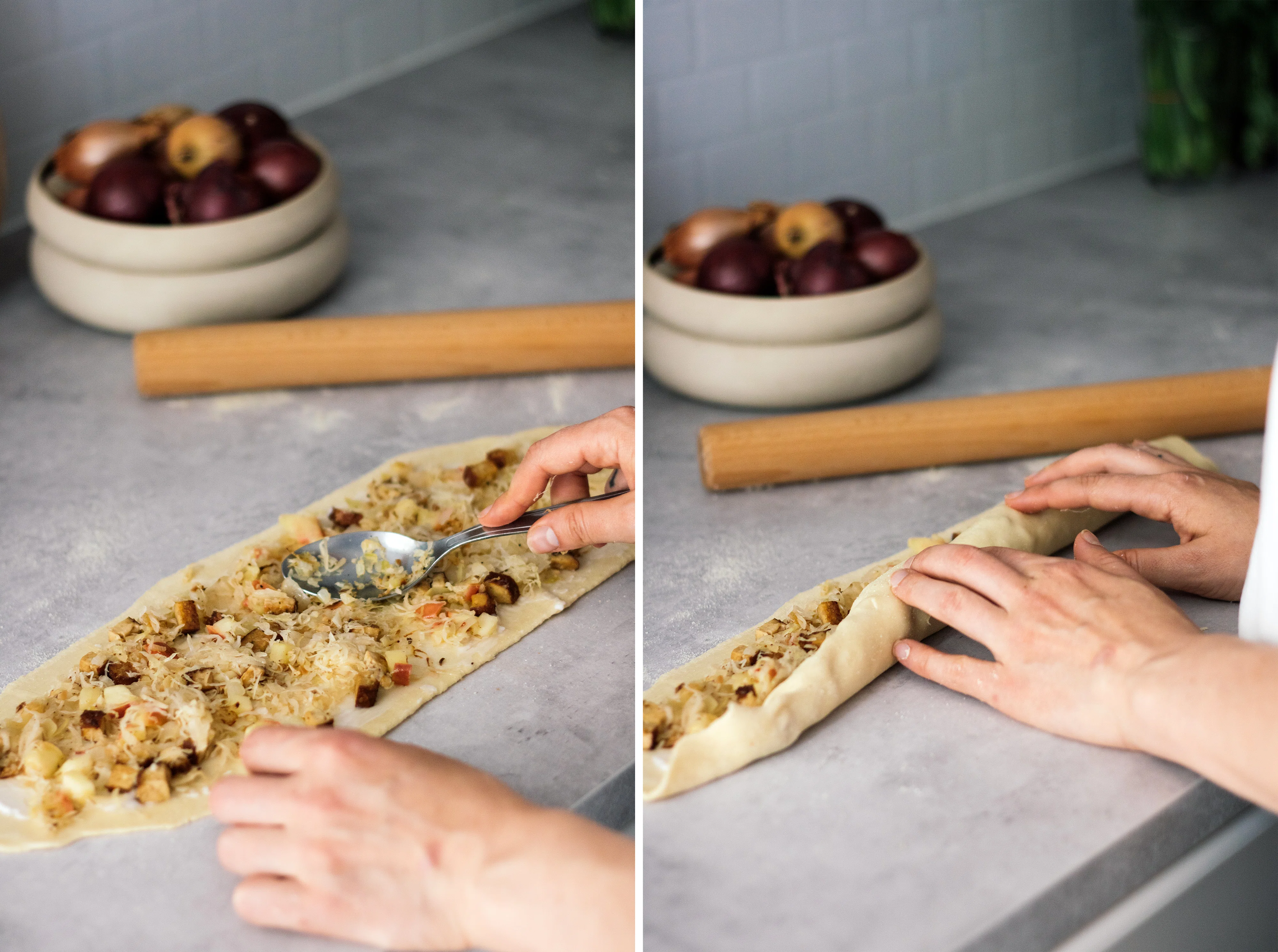 R751 Sauerkraut Stuffed Pasta Rolls