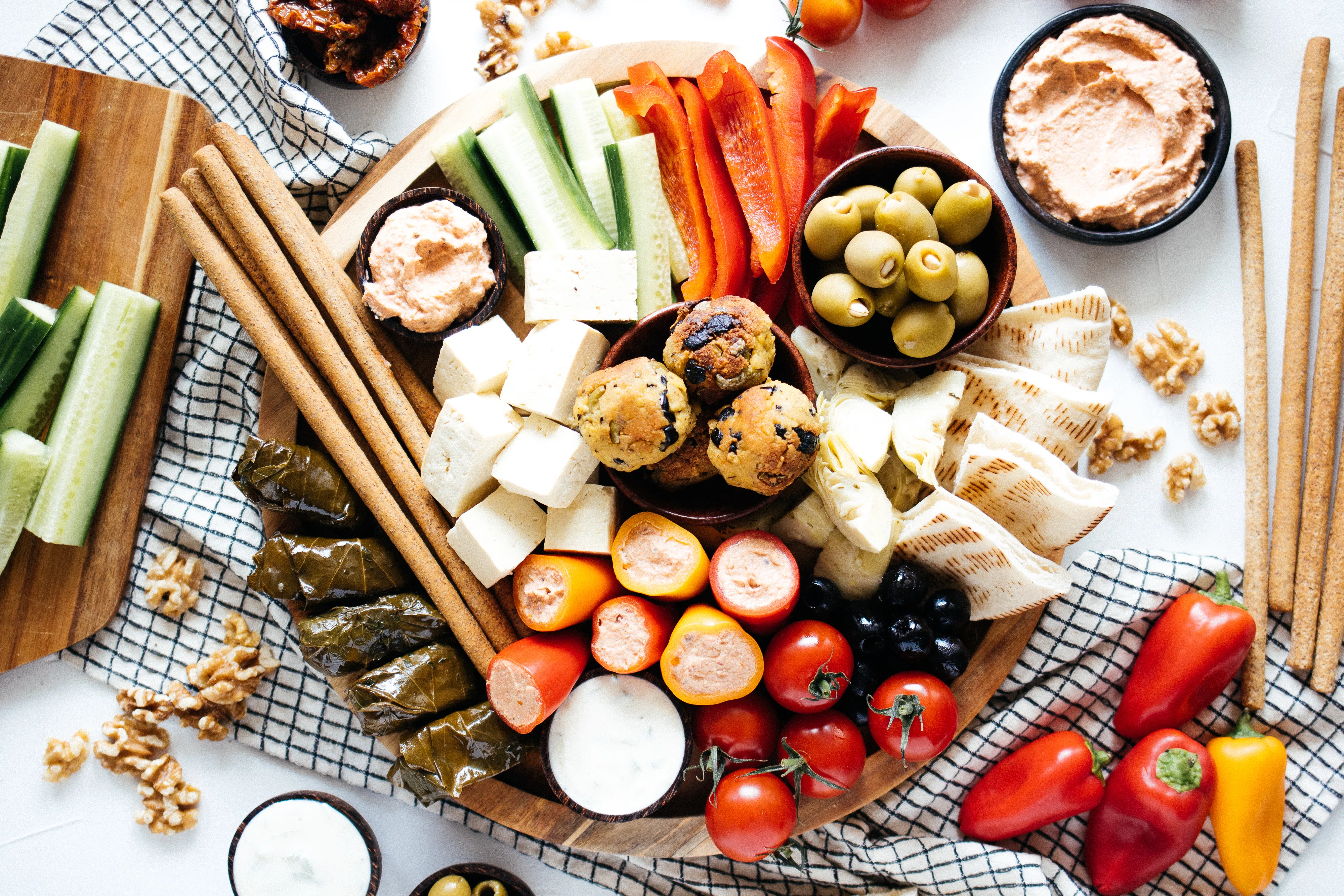 Vegane Griechische Mezze Platte