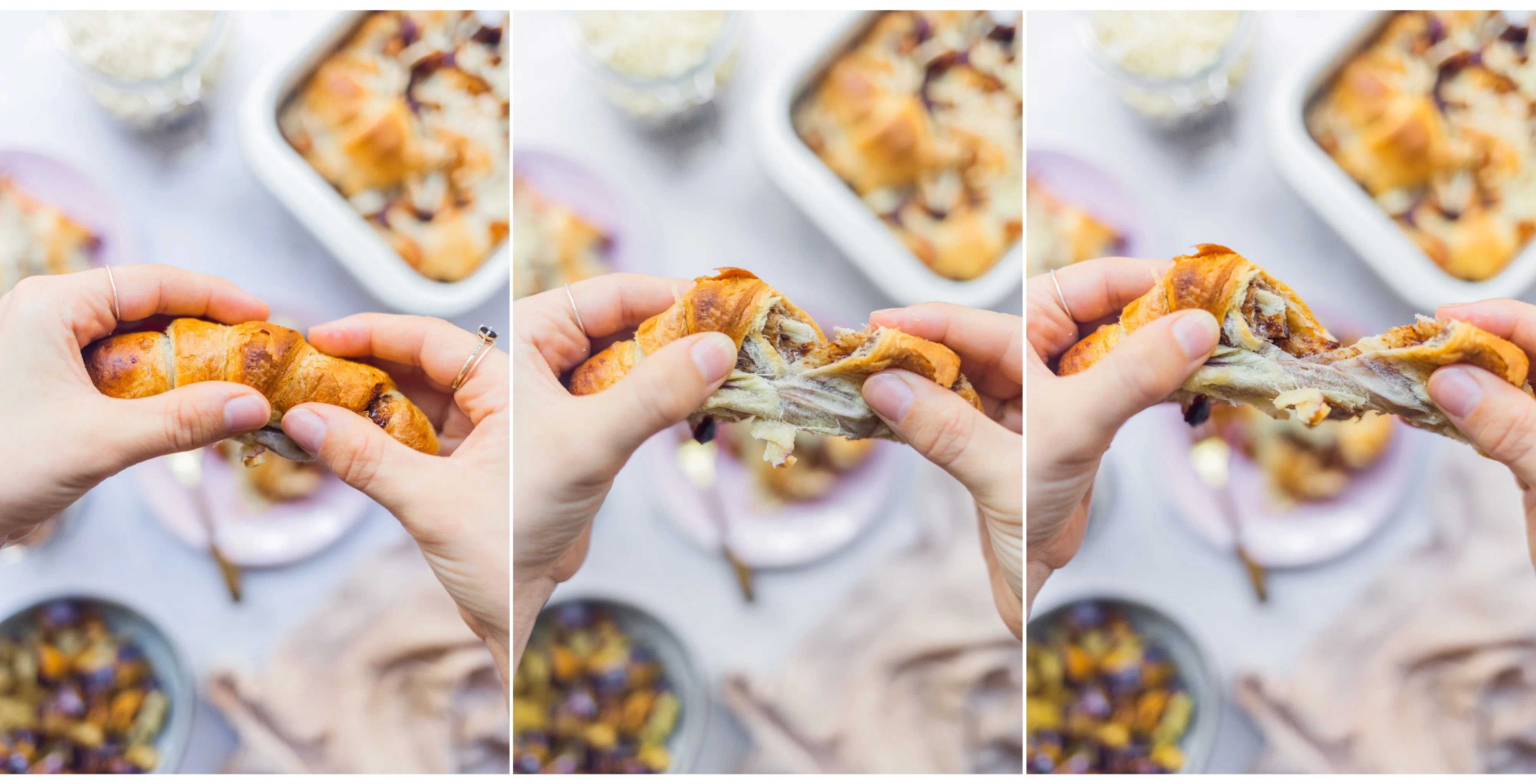 R670 Veganer Croissant-Auflauf mit Zwetschgen