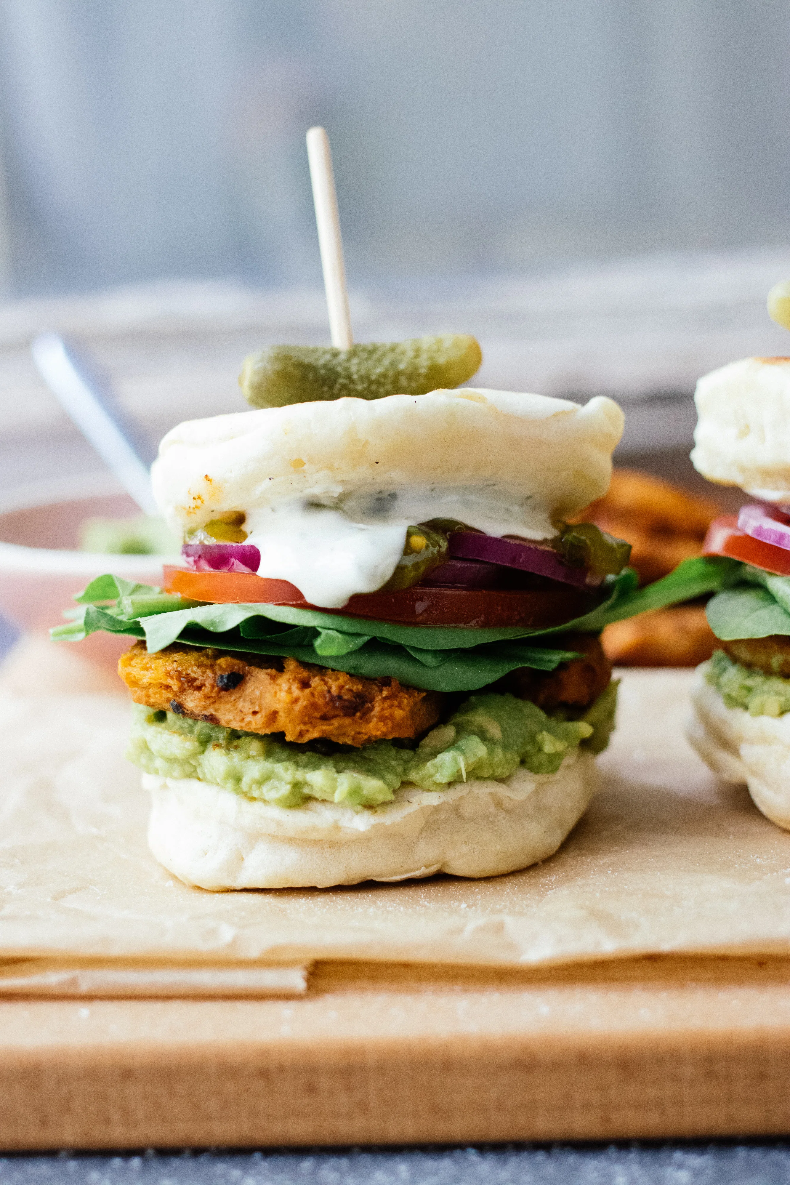 R398 Vegan Pancake Burger