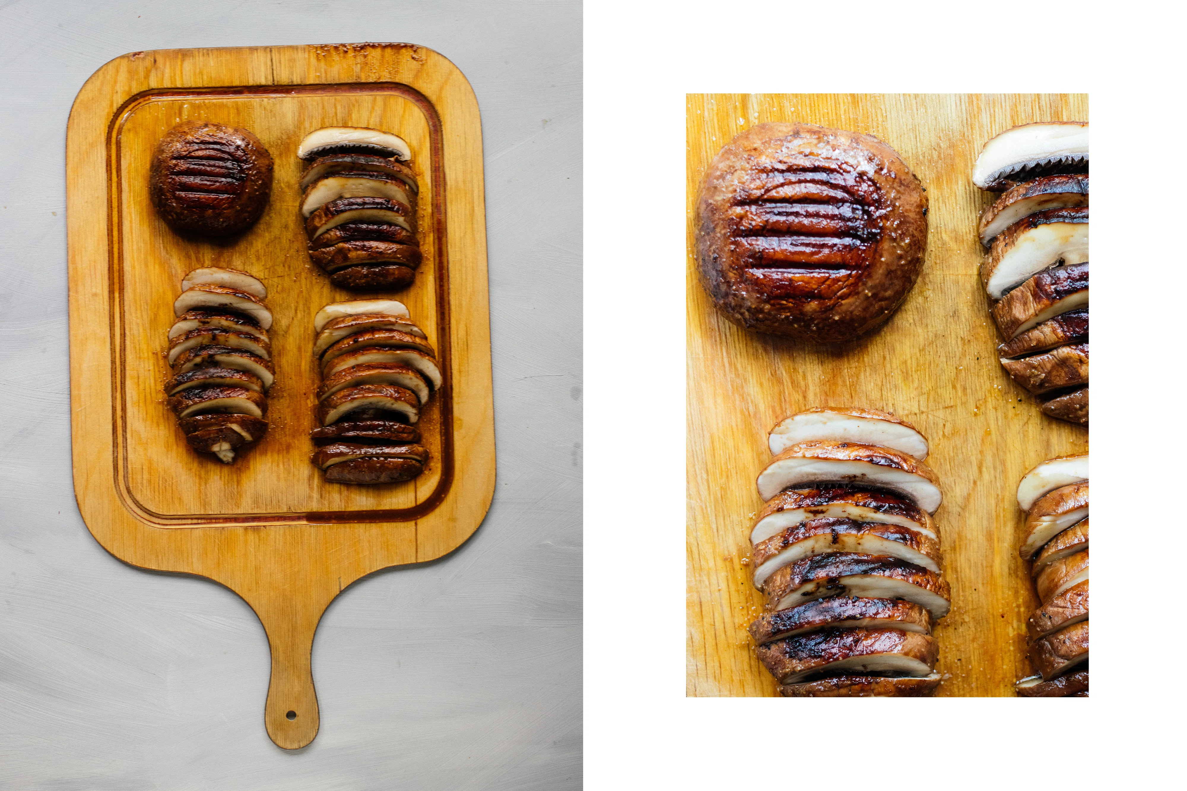 R415 Summer salad with nectarine & portobello steak