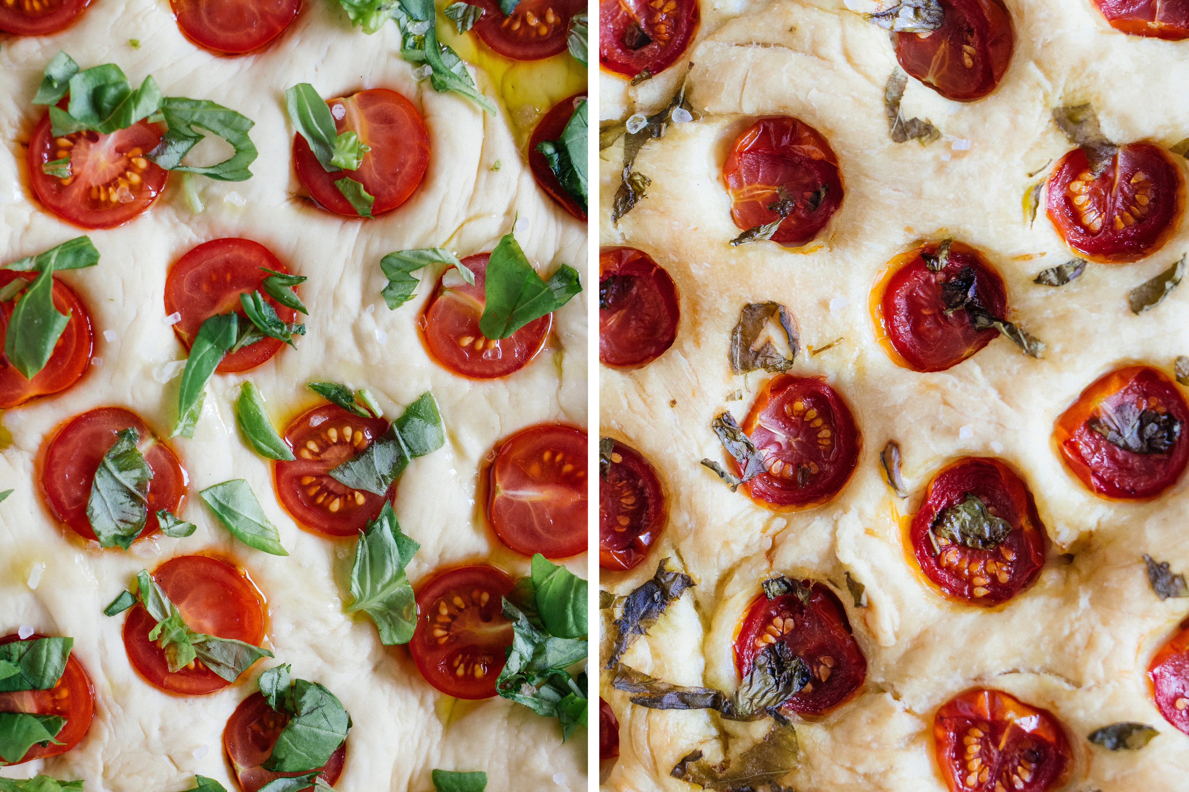 R534 Vegane Focaccia mit Tomaten & Basilikum