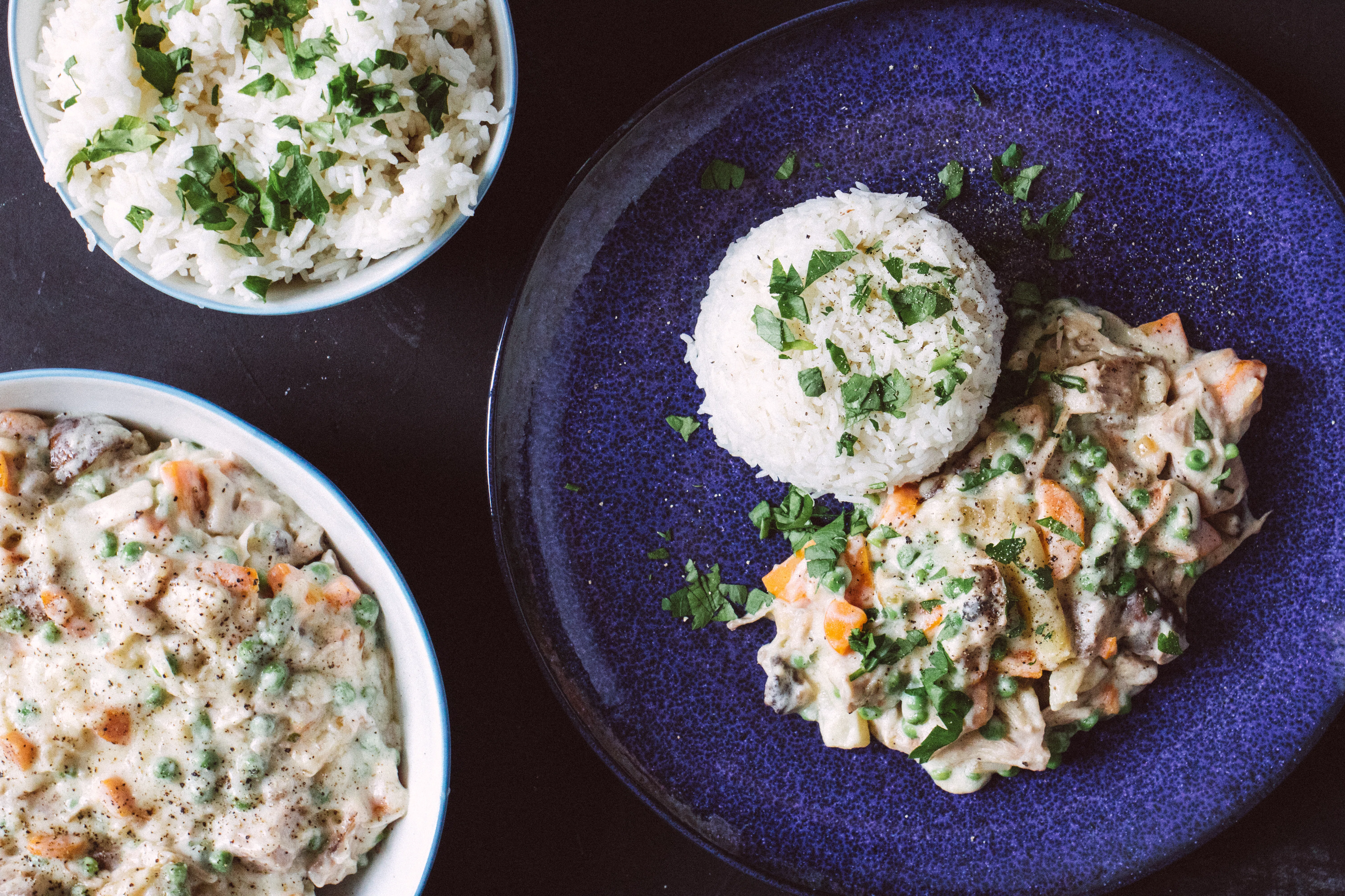 Jackfruit-Frikassee mit Reis