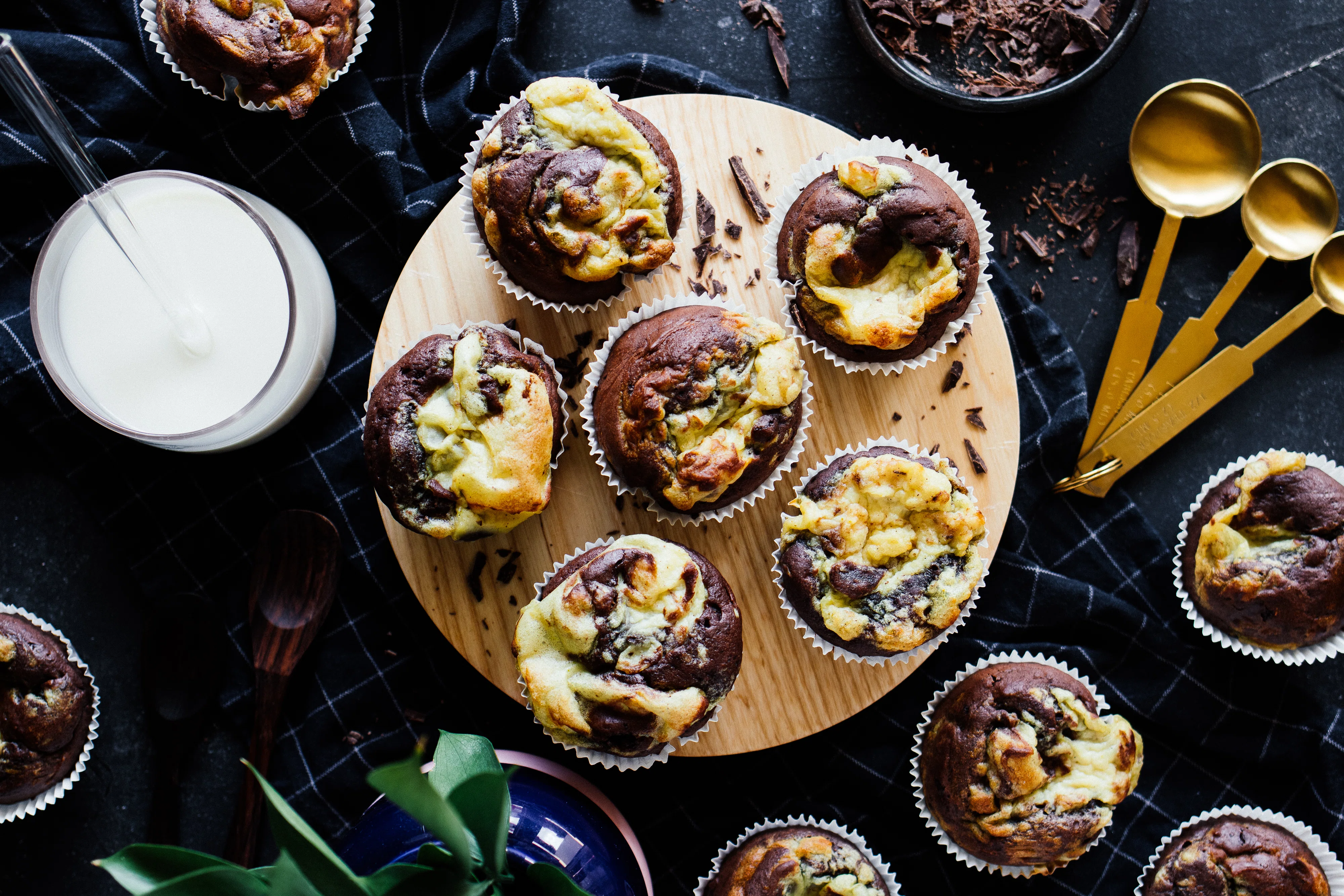 Vegane Double Chocolate Cheesecake Muffins
