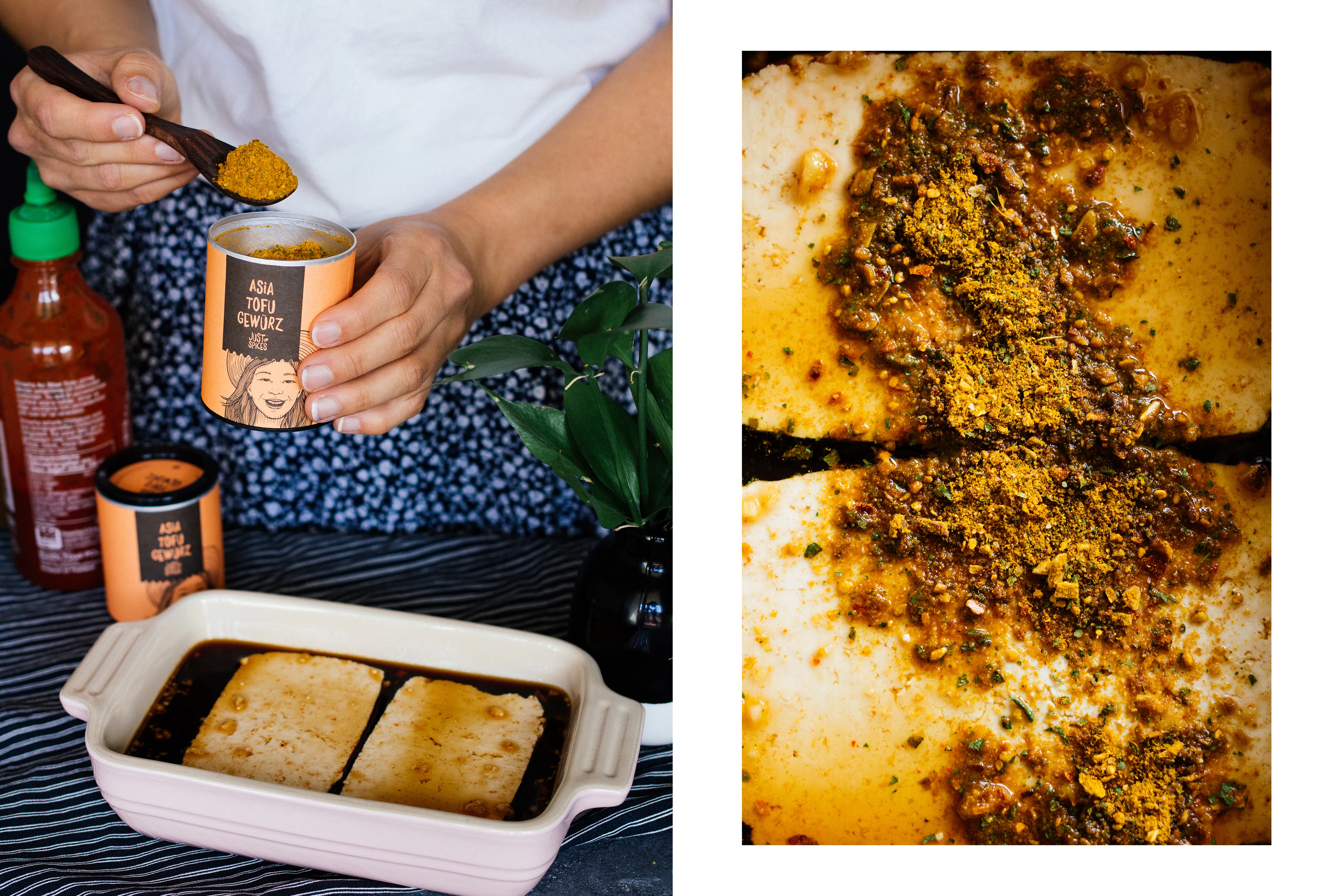 R539 Vegan Burger with peanut sauce & marinated tofu