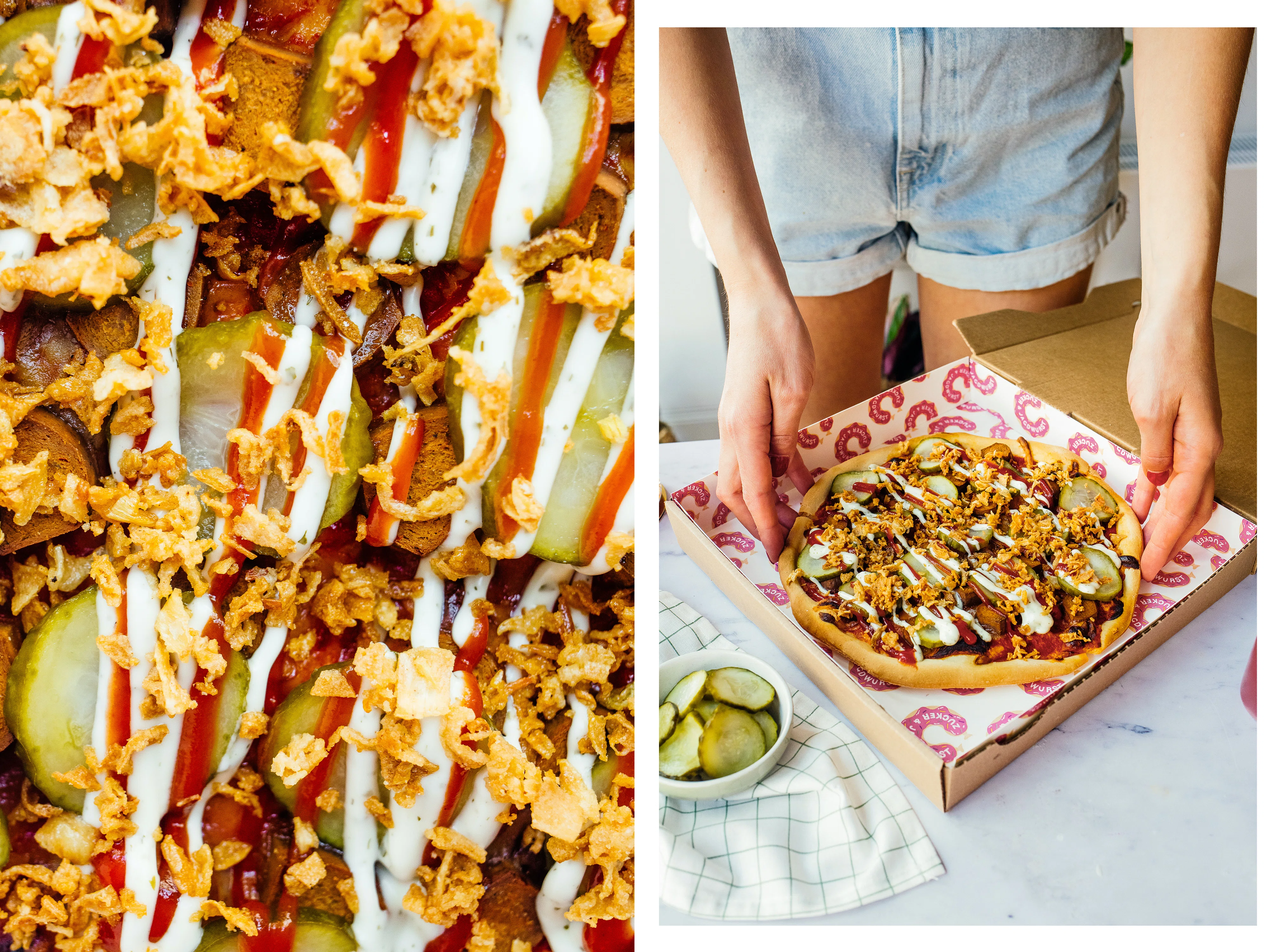 R655 Vegan Hot Dog Pizza