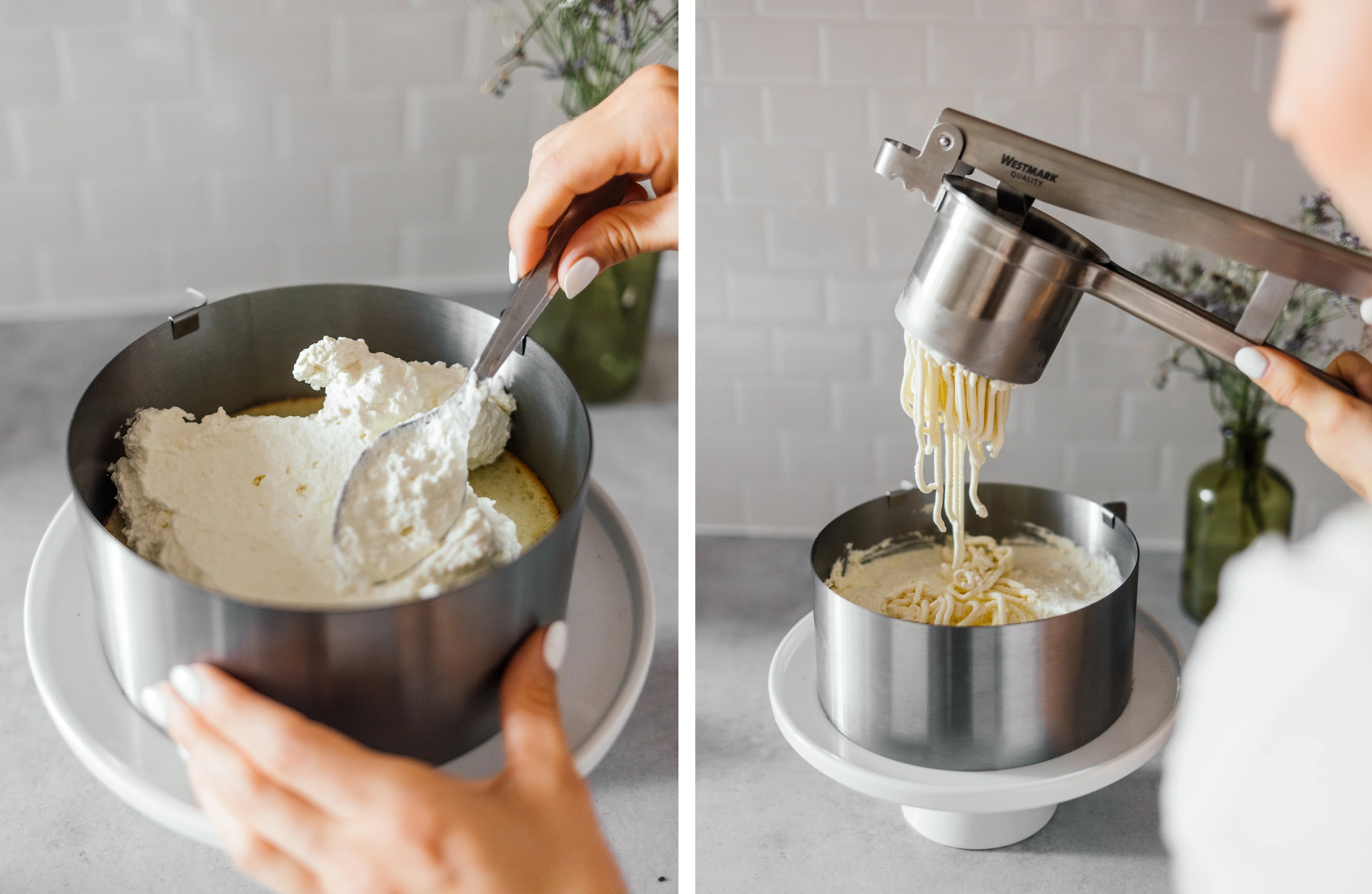 R758 Vegane Spaghettieis-Torte