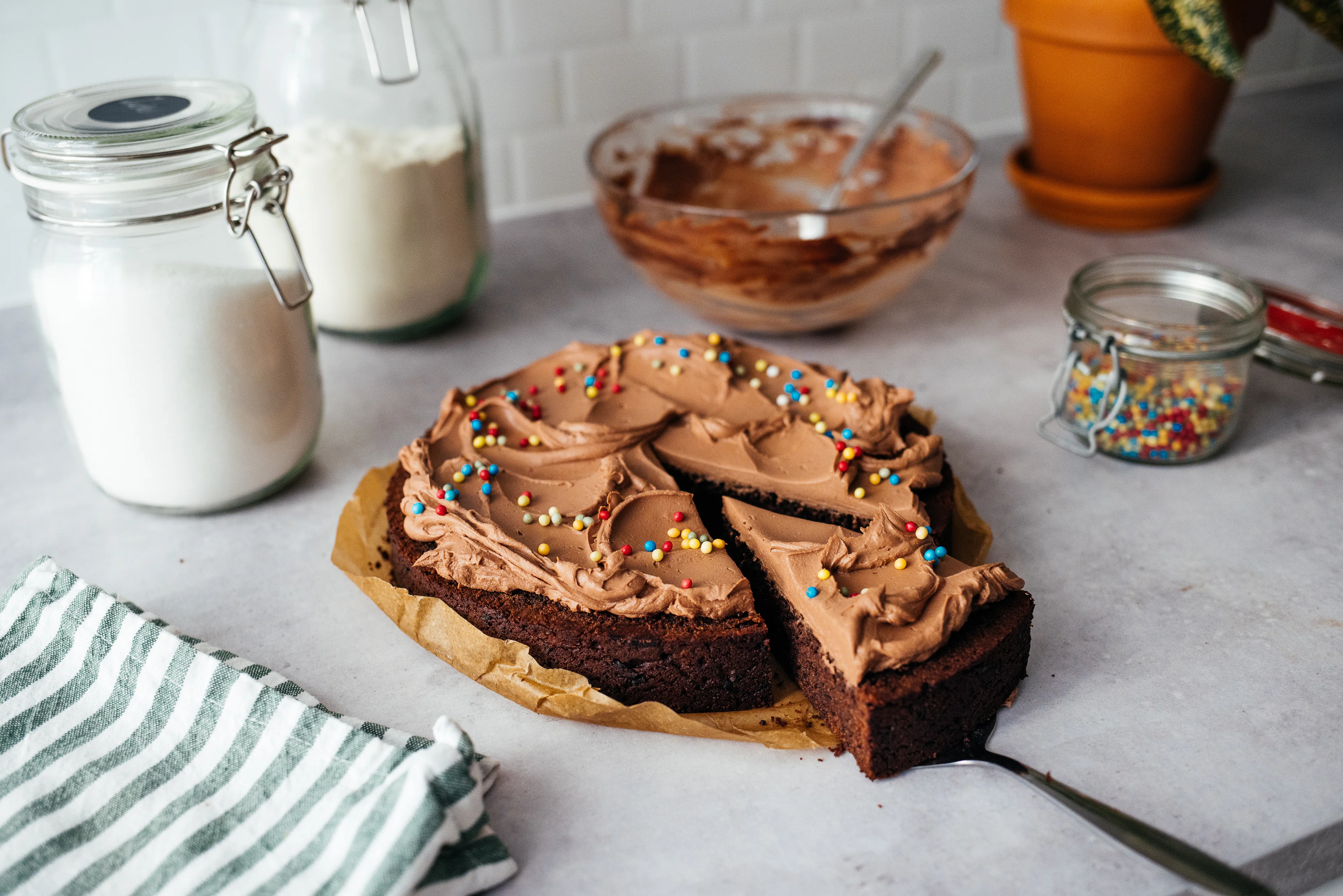 Vegan Chocolate Cake with Cream Cheese Frosting