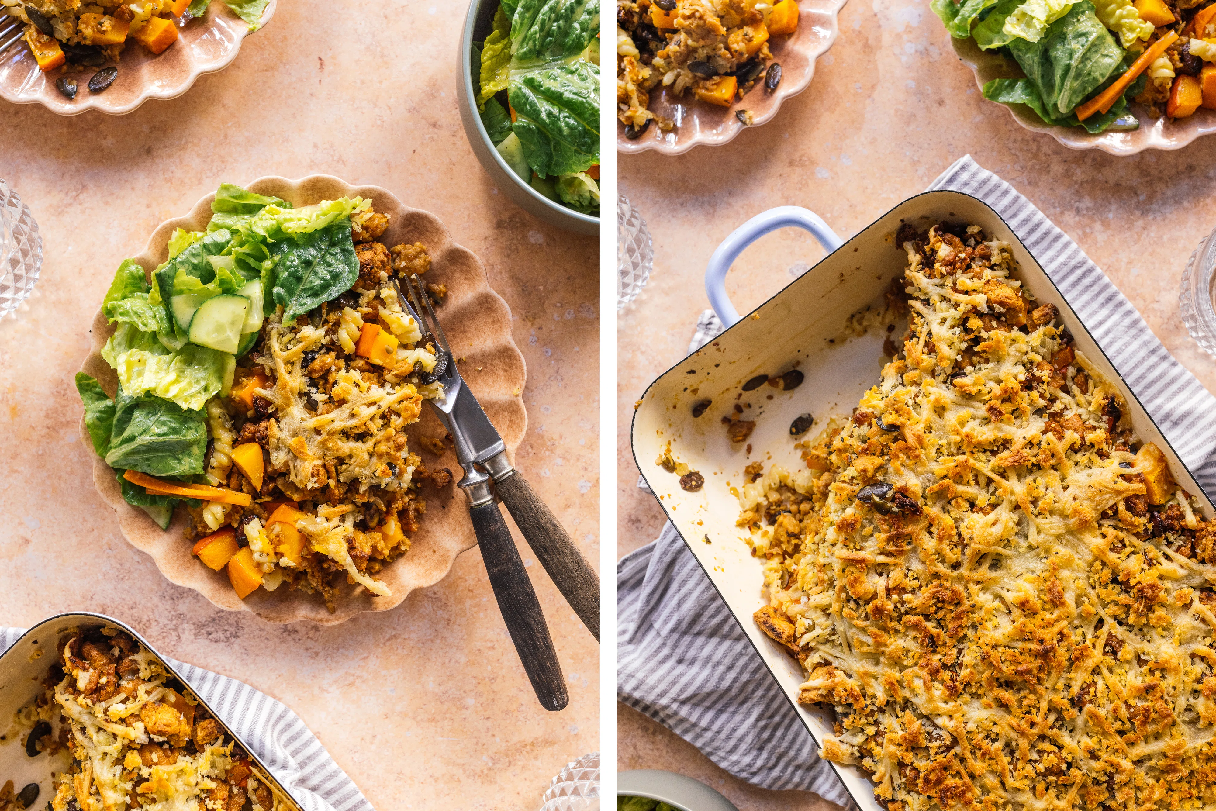 R935 Veganer Kürbis-Hack-Auflauf