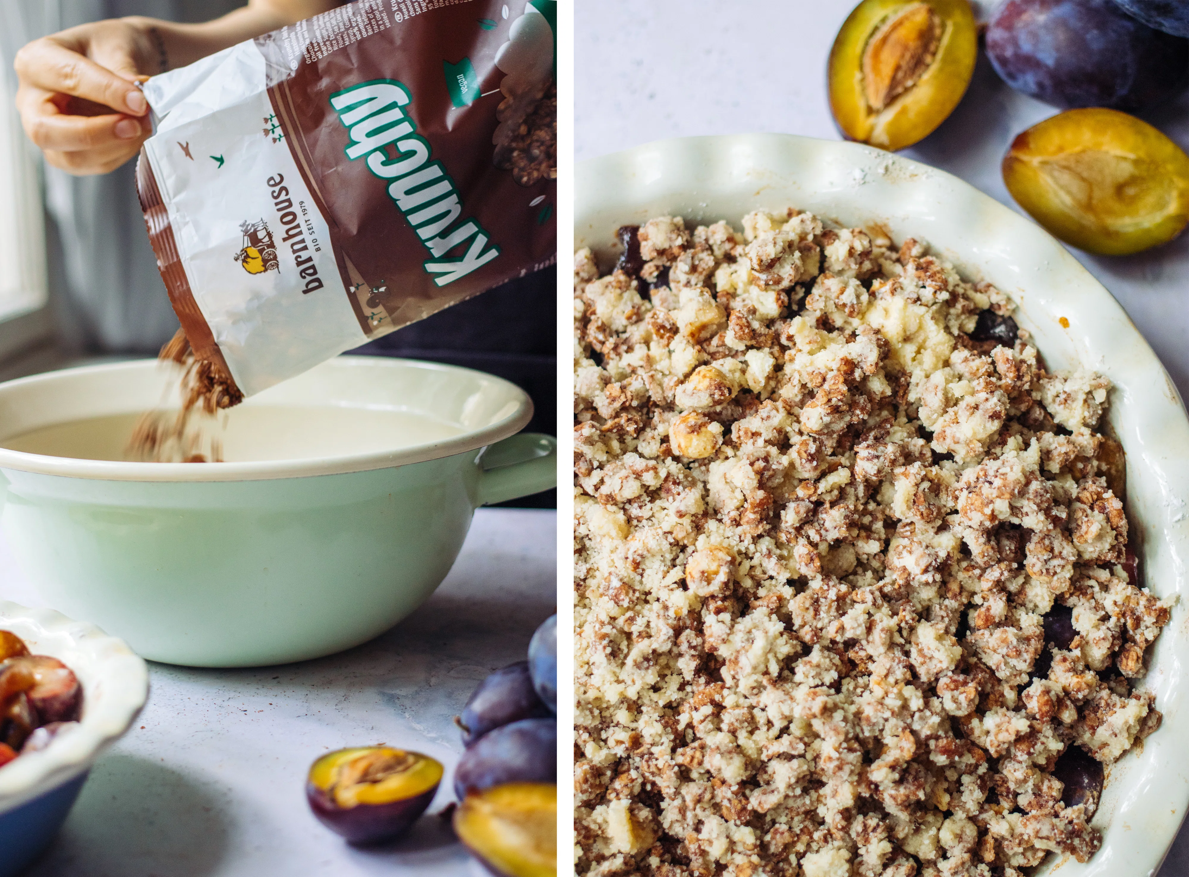 R544 Vegan Chocolate Crumble with Plums 