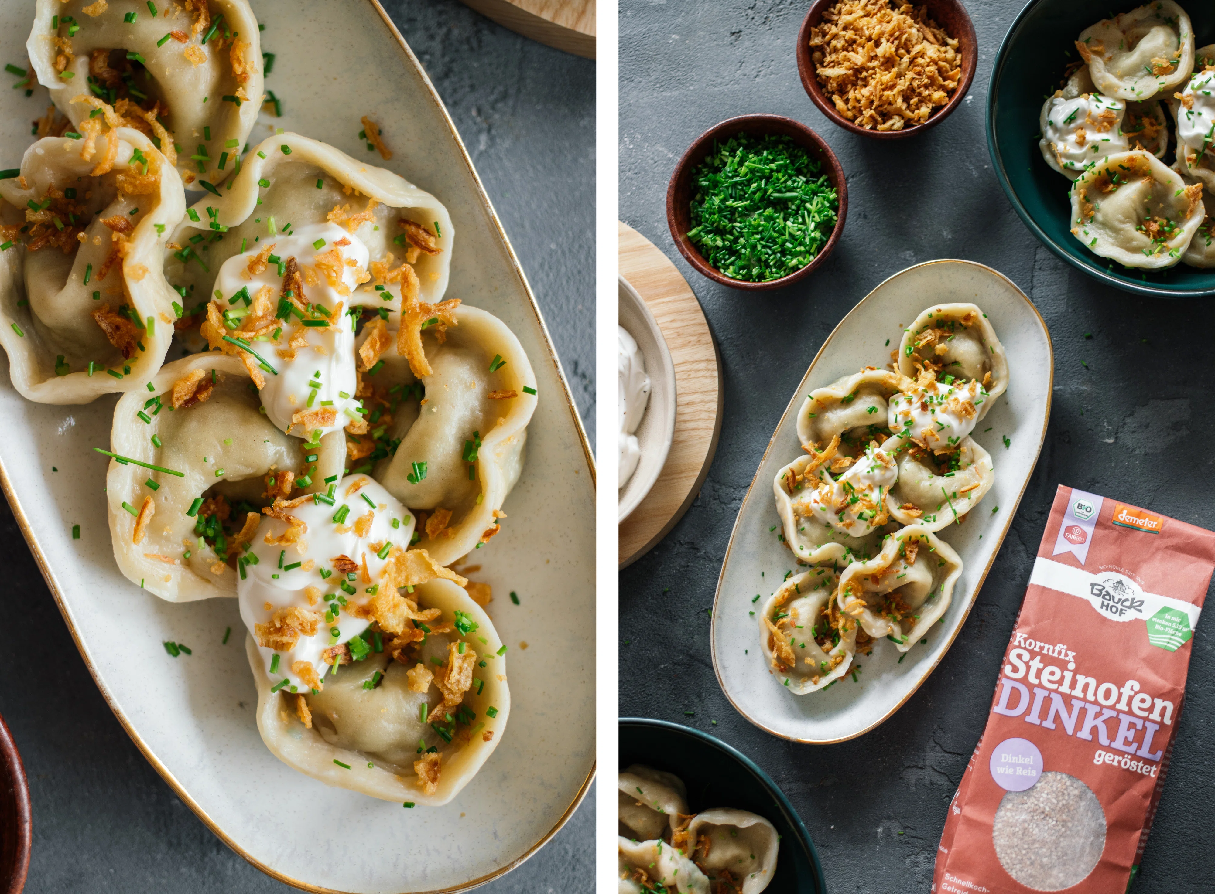 R552 Vegane Pelmeni mit Dinkel-Spinat-Füllung