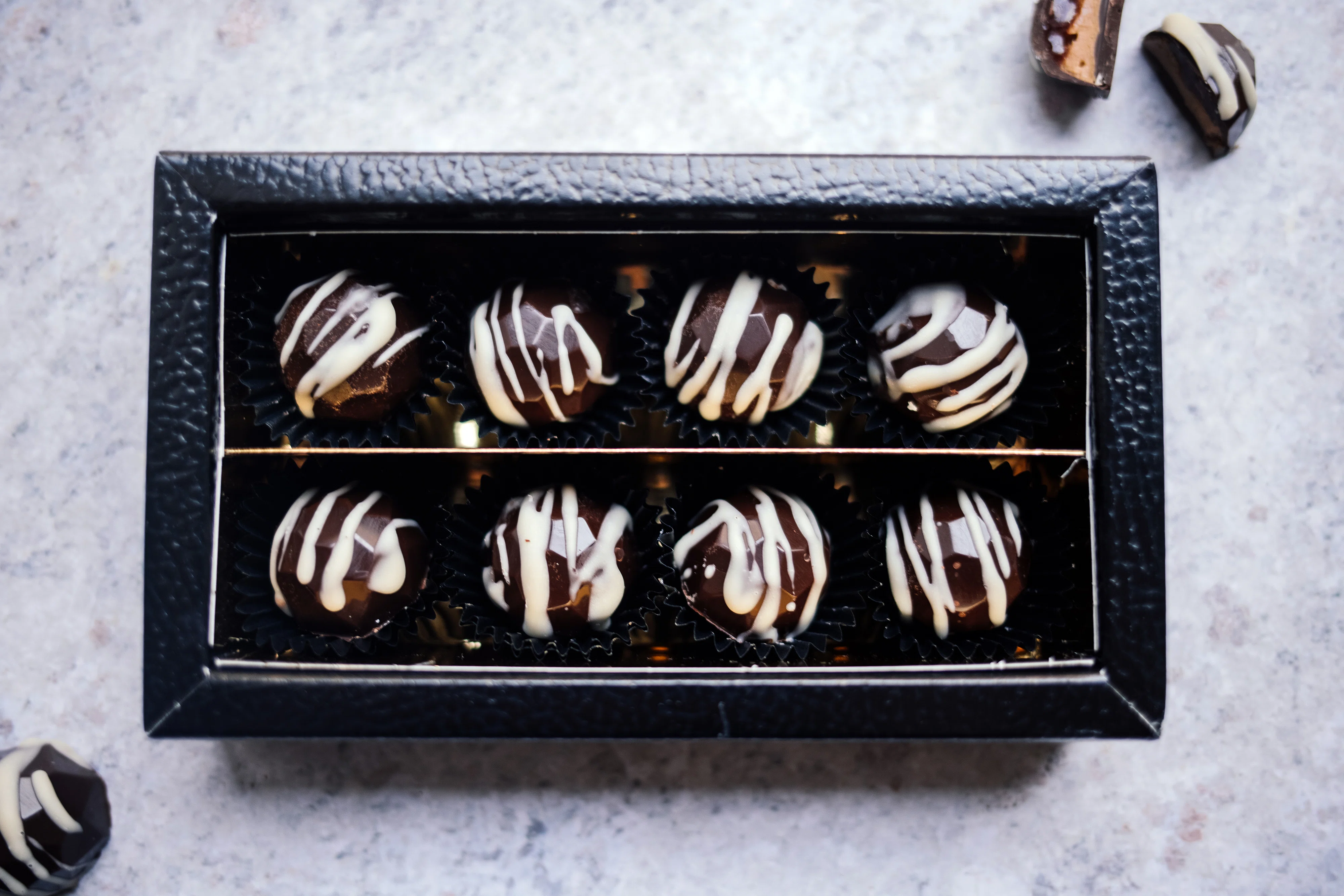 Vegan Filled Chocolates with Almond Cream and Jam