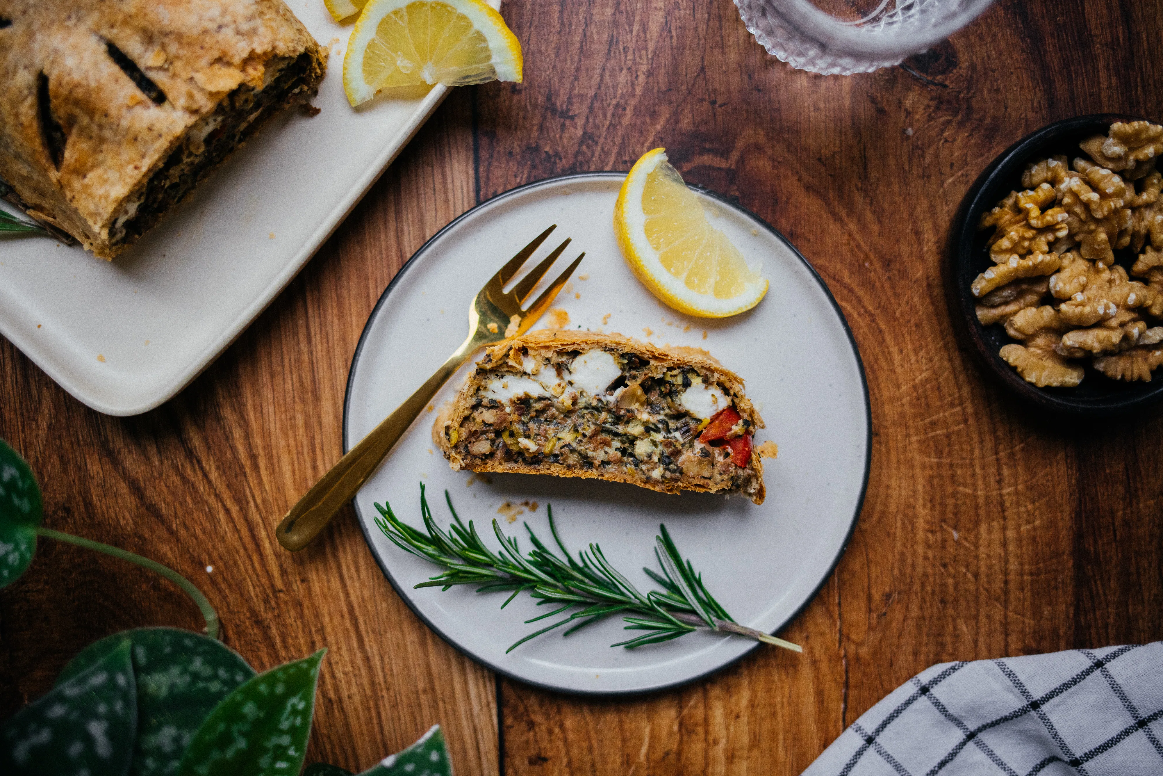 Vegan Puff Pastry Strudel with Mince-Vegetable Filling