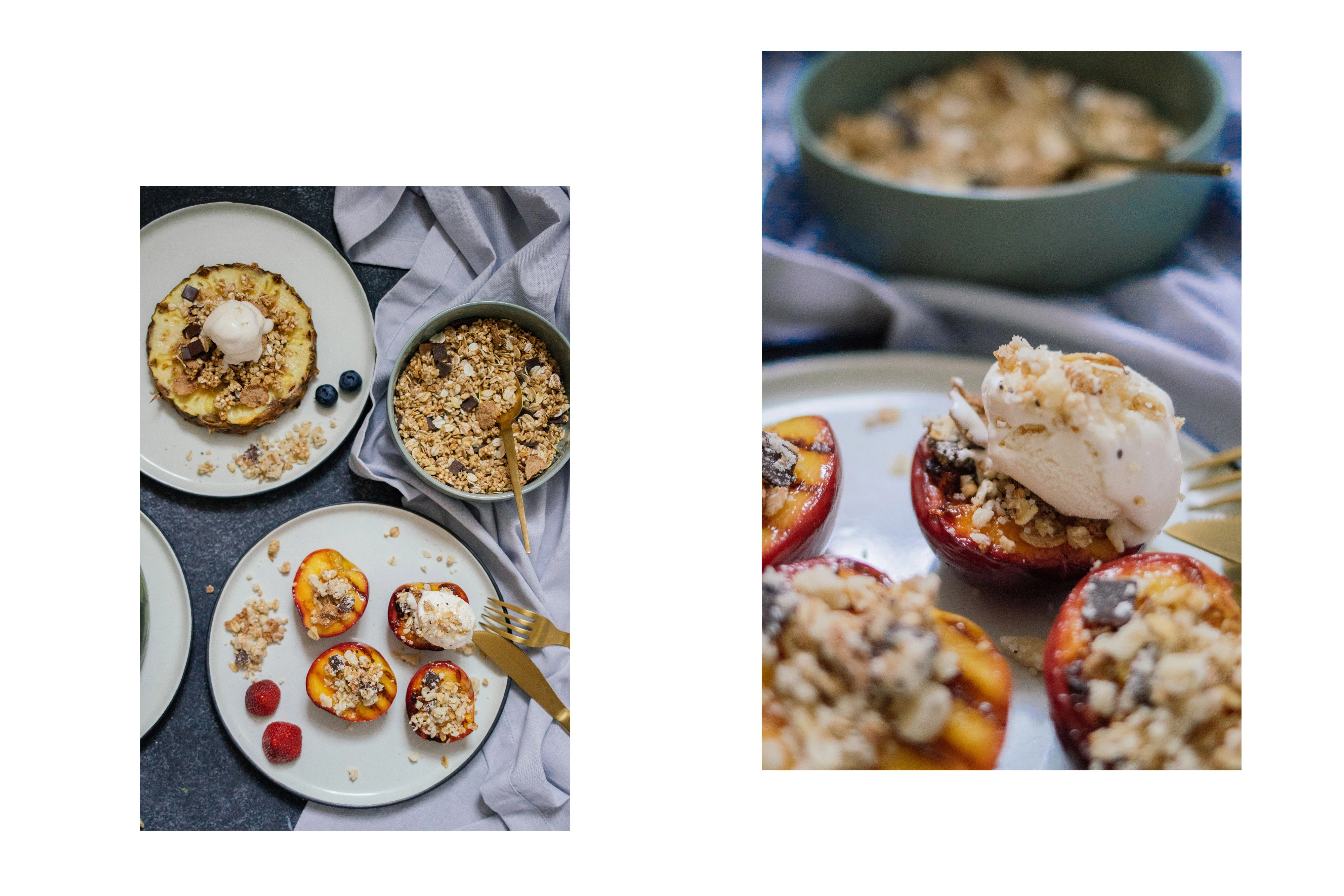 R282 Grilled fruits with cereal crumble