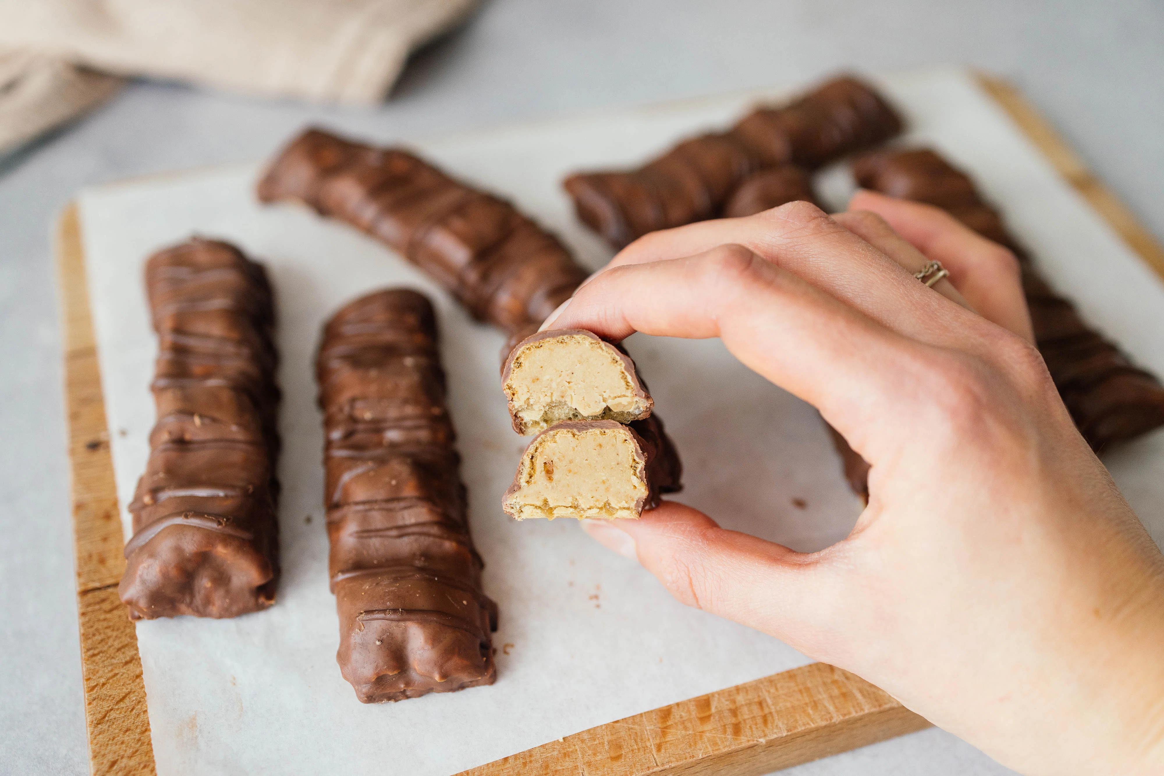 Vegan Chocolate Bar with Hazelnut Filling (Vegan Kinder Bueno)