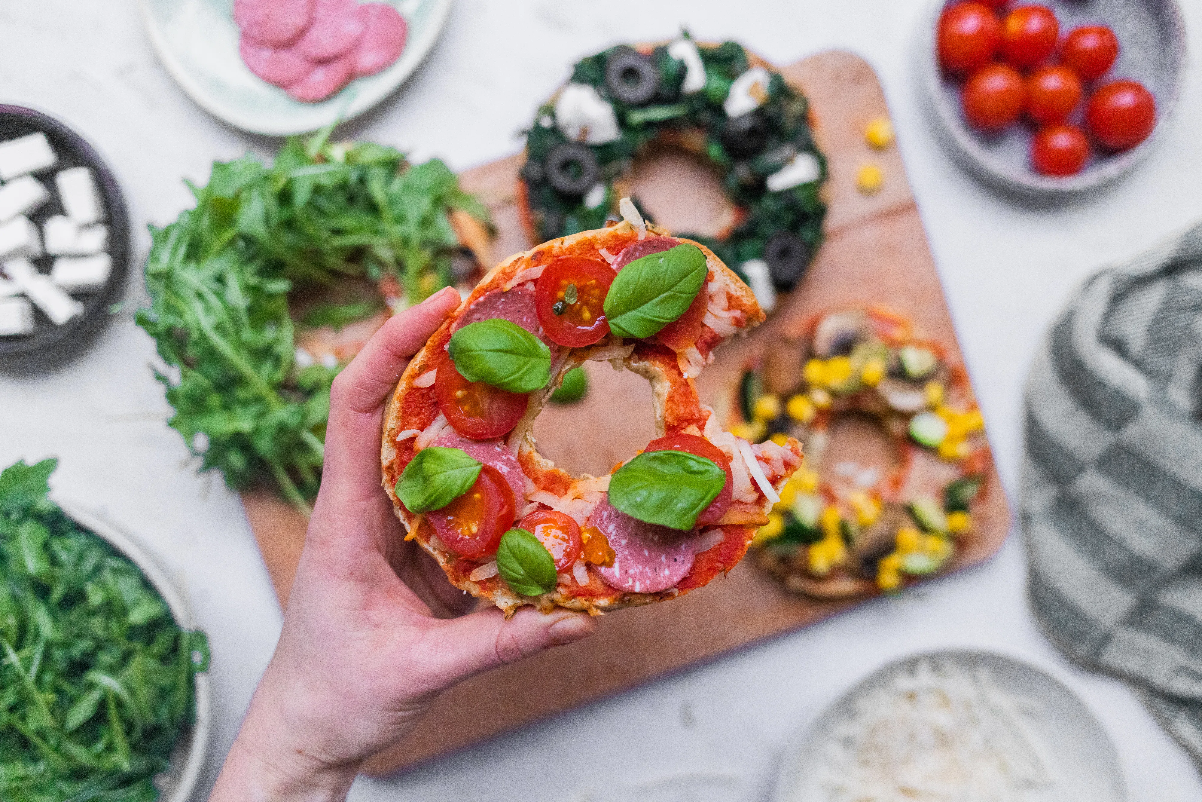 Vegan Pizza Bagel with 3 Topping Ideas