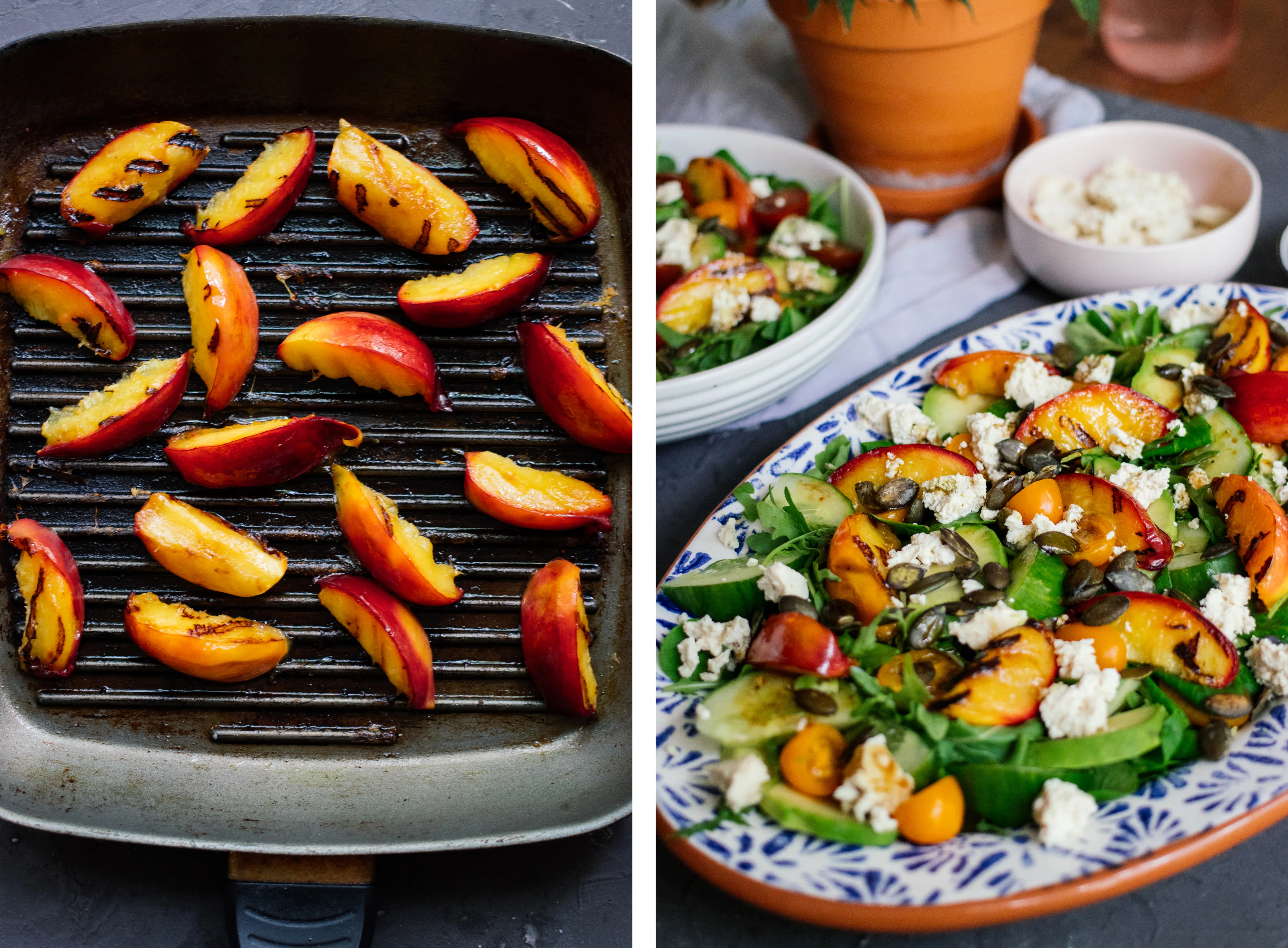 R530 Sommersalat mit gegrilltem Pfirsich