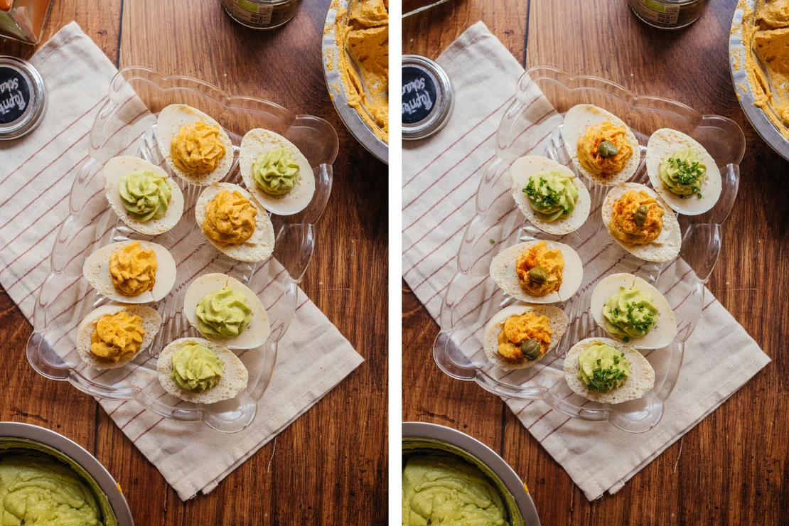 Vegane gefüllte Eier | einfaches Rezept | Fingerfood - Zucker&amp;Jagdwurst