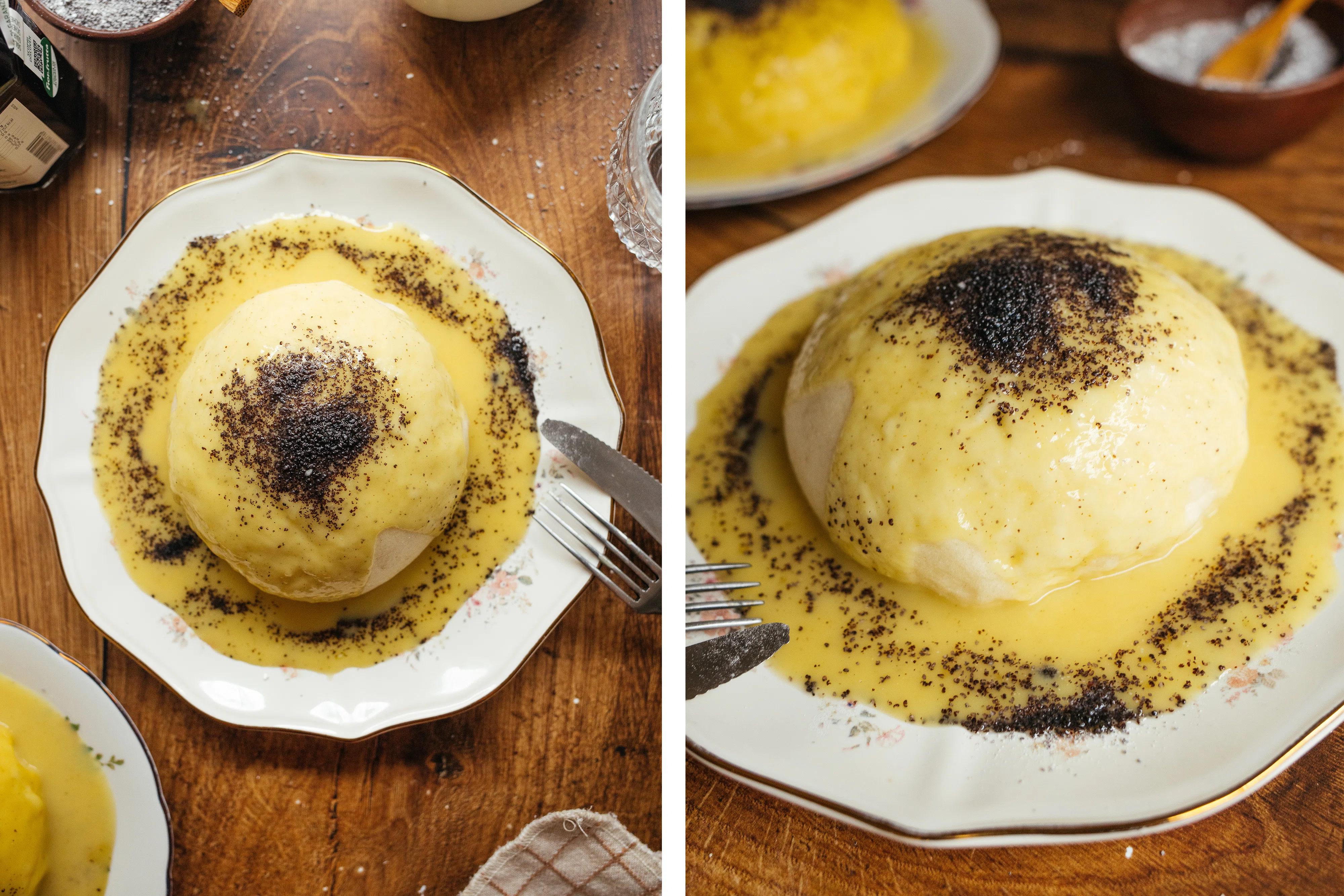 R369 Vegan “Germknödel“ with Vanilla Sauce (Yeast Dumplings)