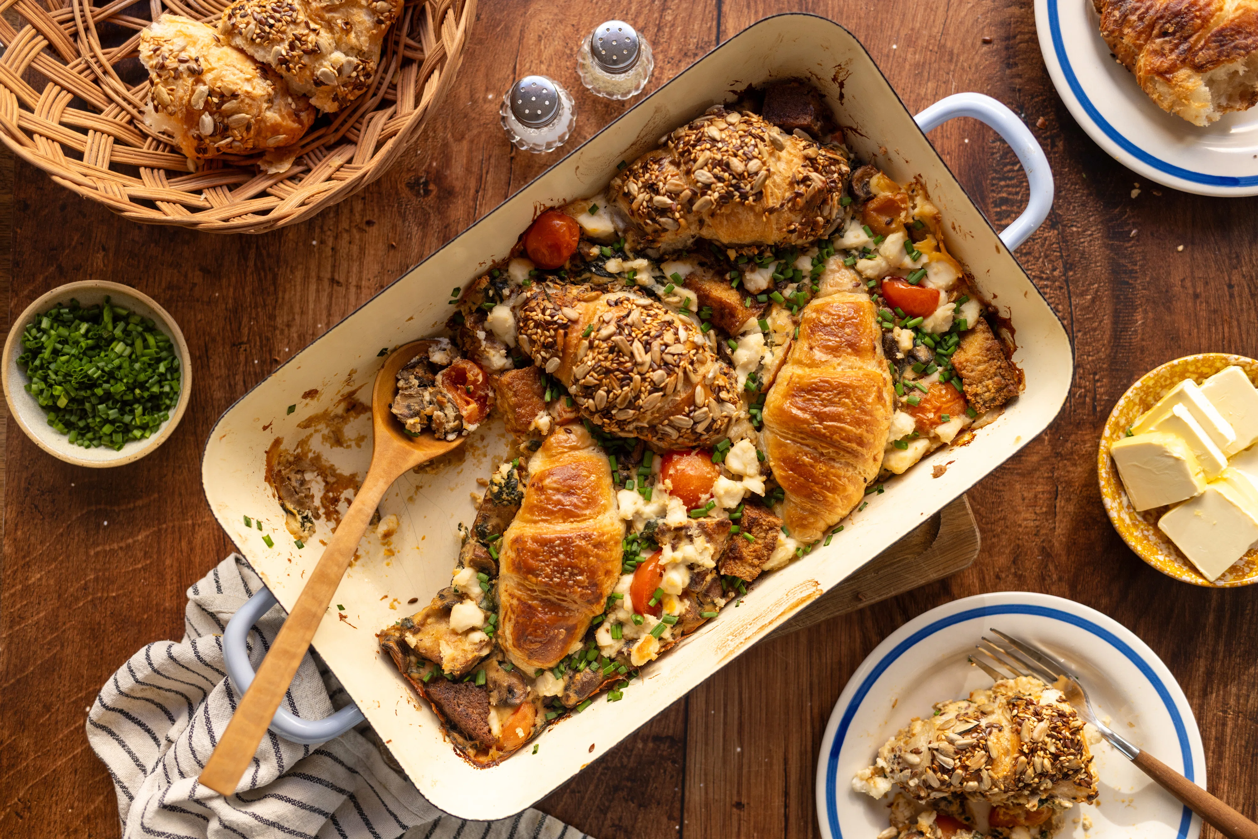 Savory Vegan Croissant Casserole